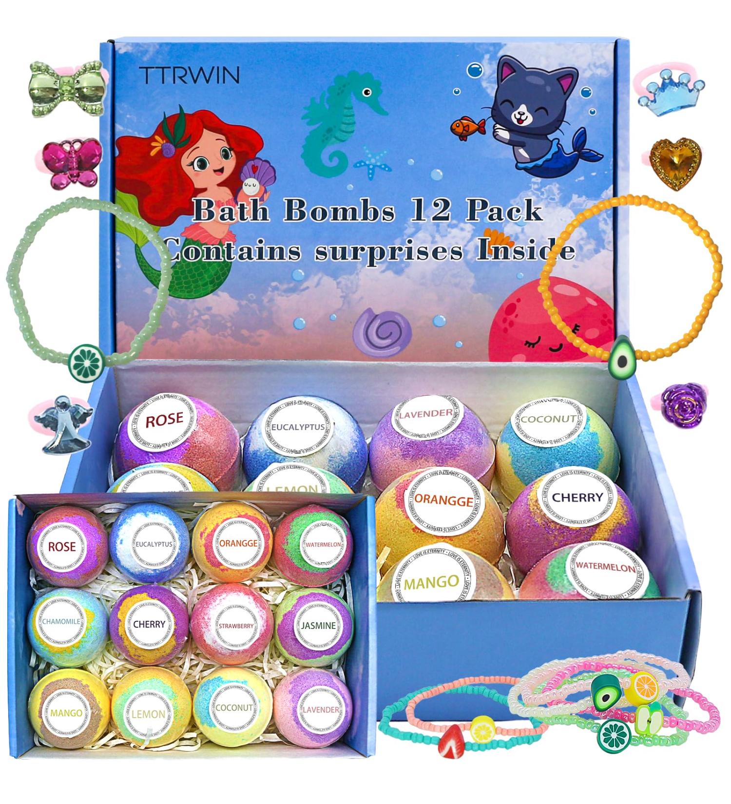 Organic Bath Bomb Gift Set with Surprise Toys | All Natural Ingredients Bubble Bath Fizzes | Ideal Birthday & Easter Spa Gift for Boys & Girls - Buy Online on GoSupps.com