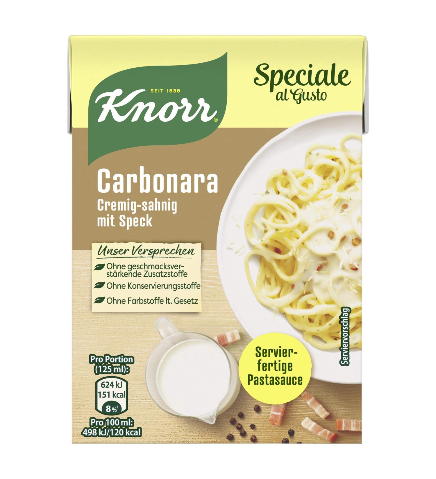 Buy Knorr Speciale Carbonara Sauce 370g - Authentic Italian Flavor for International Shipping - Buy Online on GoSupps.com