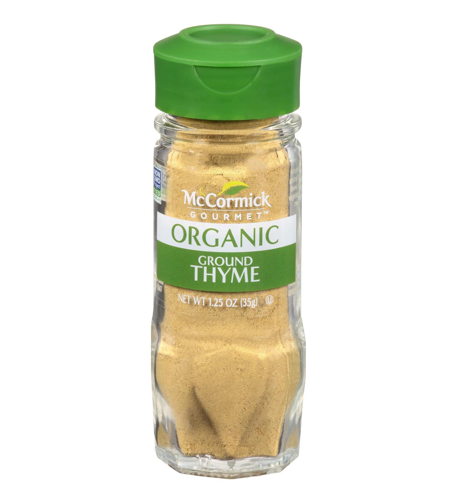 McCormick Gourmet Organic Ground Thyme 1.25 oz | Premium Quality Spice - Buy Online on GoSupps.com