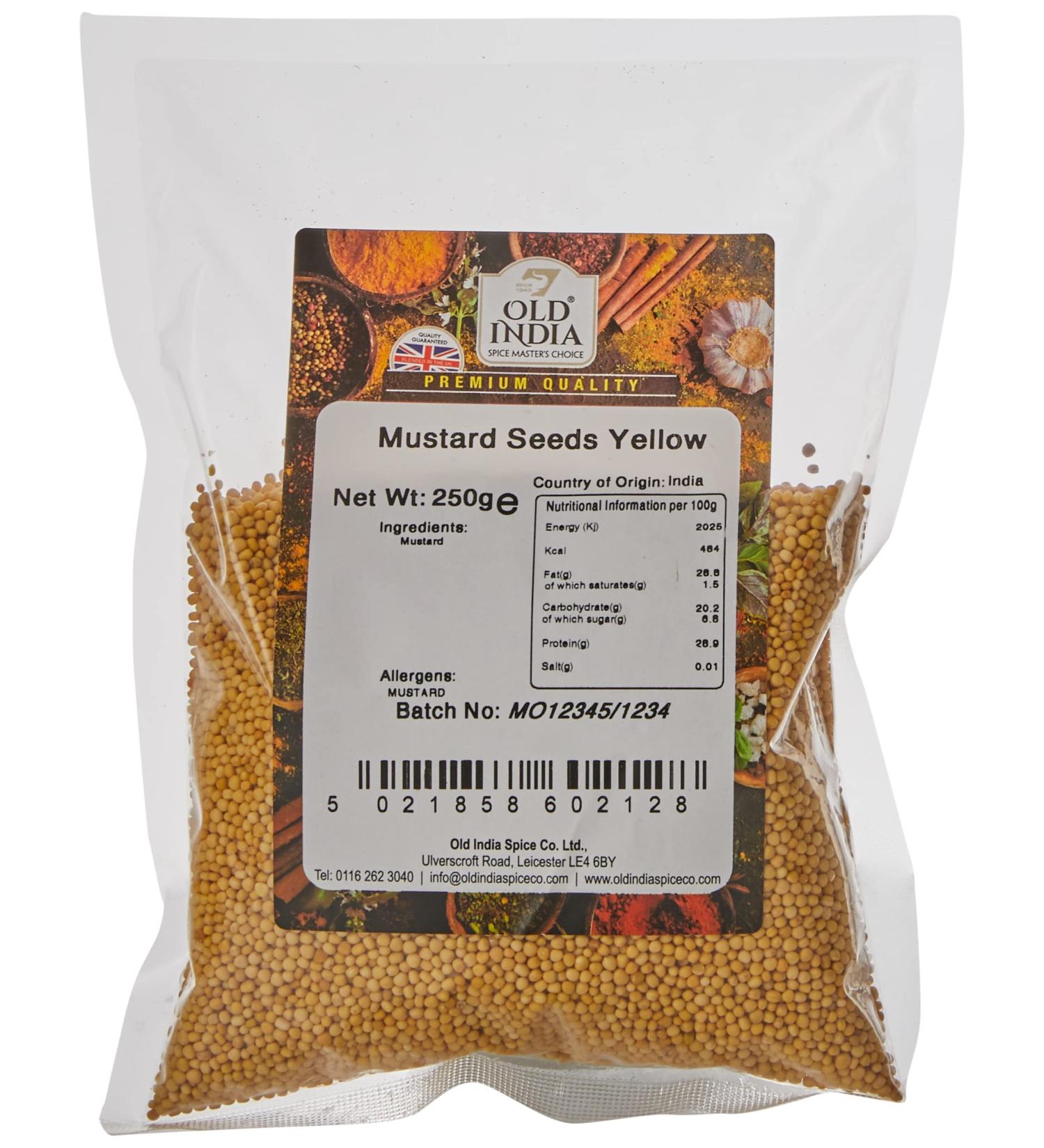 Old India Mustard Seeds Yellow 250g - Authentic Indian Spice - 1 Pack - Buy Online on GoSupps.com