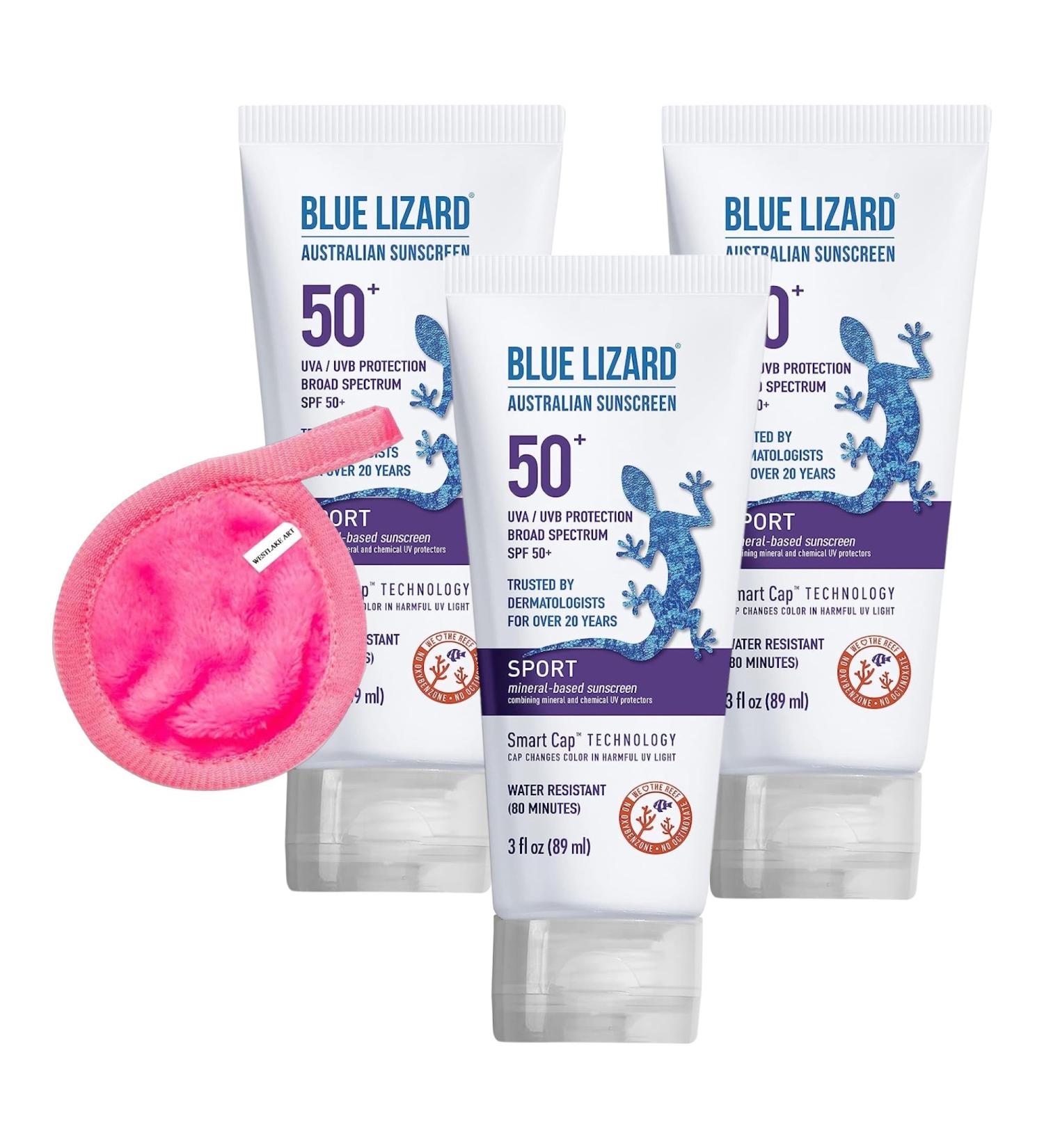 Sport Mineral Sunscreen Lotion SPF 50+ | Eco-Friendly & Reef Safe | Bundle with Makeup Cleansing Cloth - 3 oz Pack - Buy Online on GoSupps.com