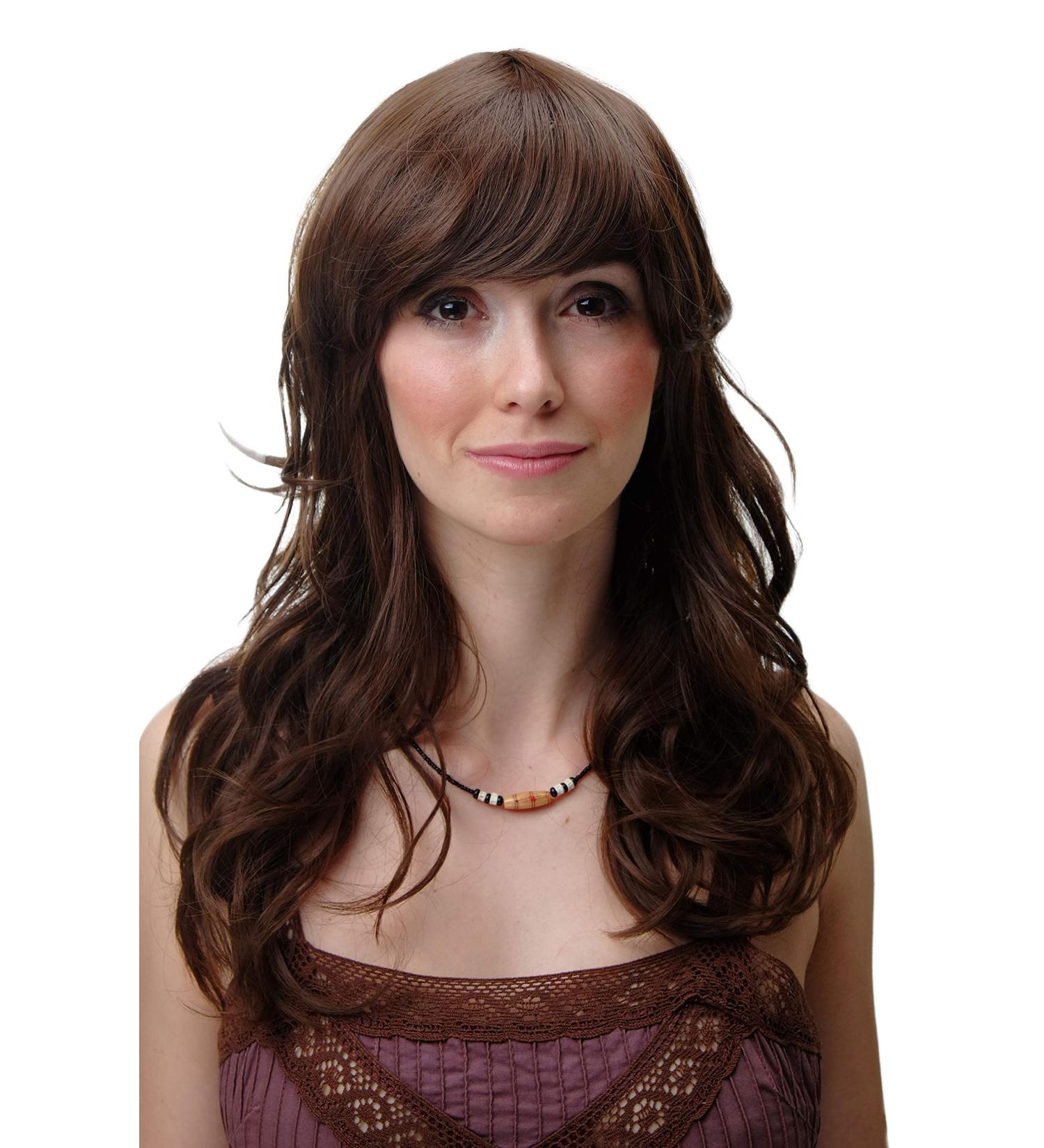 Buy WIG ME UP YZF-41054-8 Long Curly Brown Ladies Wig with Bangs - International Shipping Available - Buy Online on GoSupps.com