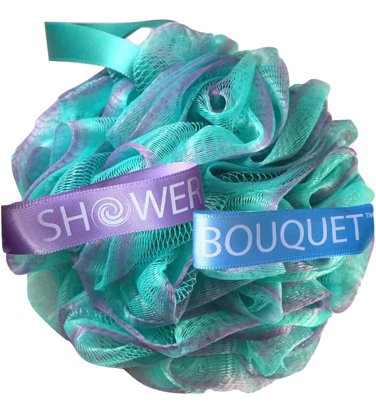 Loofah Bath Sponge XL Swirl Set (4 Pack) - Exfoliating Pouf Scrubber by Shower Bouquet - Buy Online on GoSupps.com