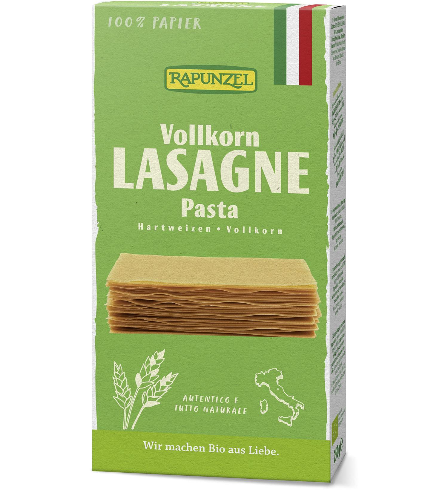 Rapunzel Organic Lasagne Sheets Whole Grain (6 x 250 gr) 250 g (pack of 6)
