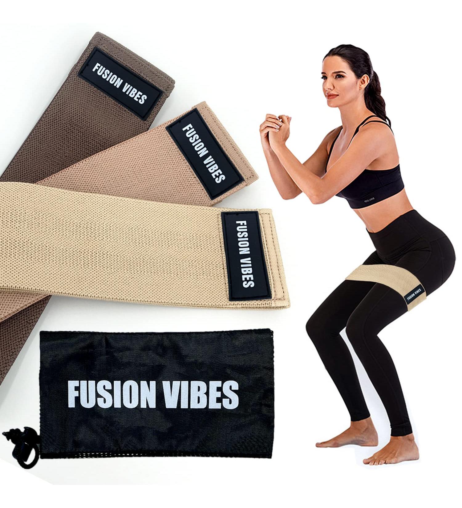 Premium Non-Slip Fabric Resistance Bands for Legs, Butt & Hips - Ideal for Women, Men, Beginners & Yoga Athletes - Strength Training Fitness Equipment - Buy Online on GoSupps.com