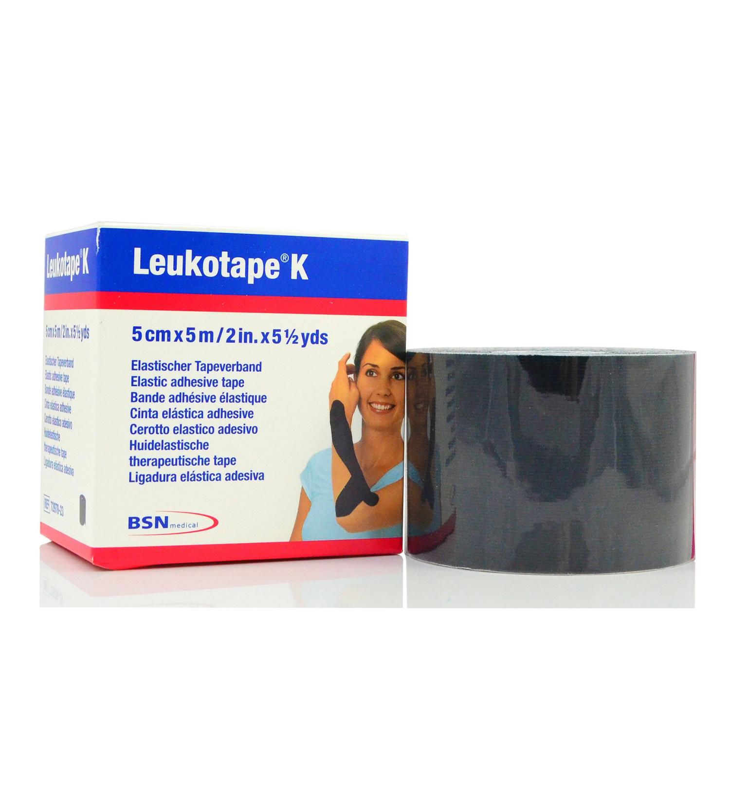Leukotape K - Therapeutic Kinesiology Tape - 5cm x 5m Roll Black