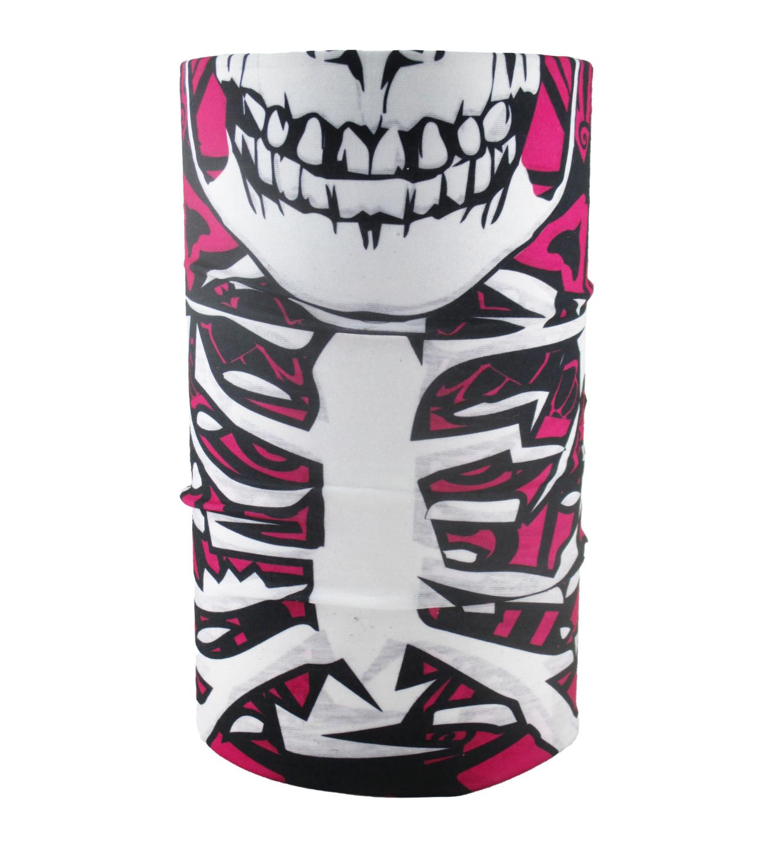 HeadLOOP multifunctional scarf pink skull tube scarf scarf headscarf microfiber