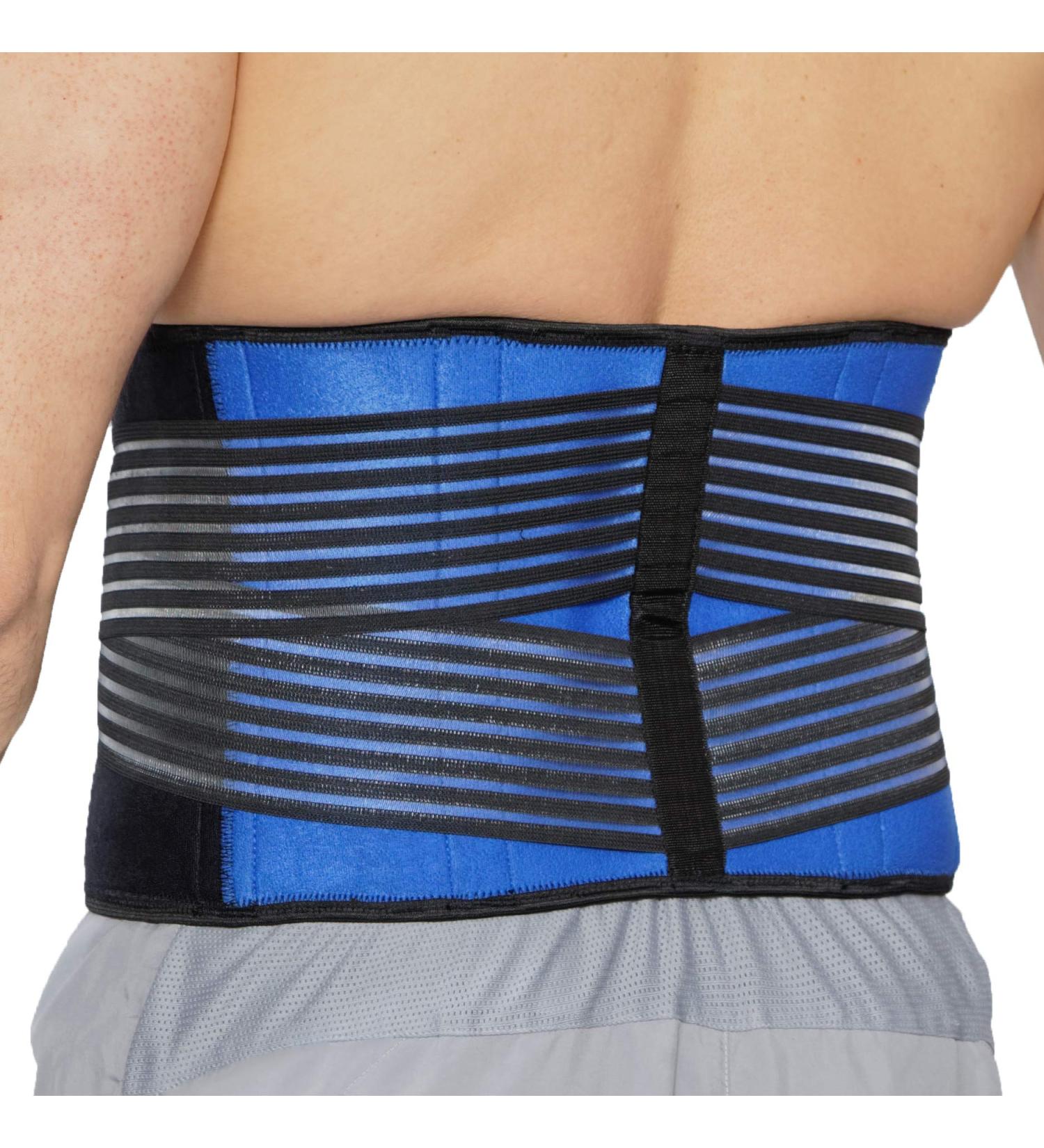 NEOtech Care Neoprene Back Brace - Double Straps Compression Support (XXXL Blue & Black) | International Shipping Available - Buy Online on GoSupps.com