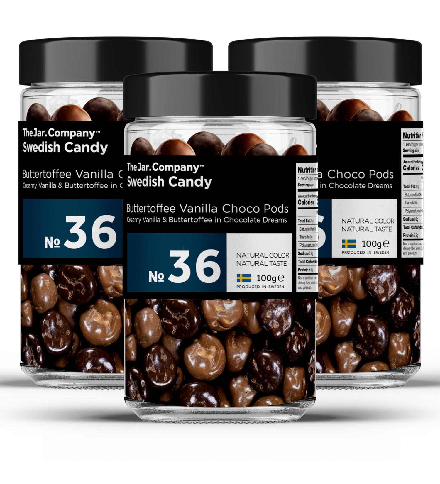 TheJar.Company - Swedish Candy - 36 - Buttertoffee Vanilla Chocolate Pods