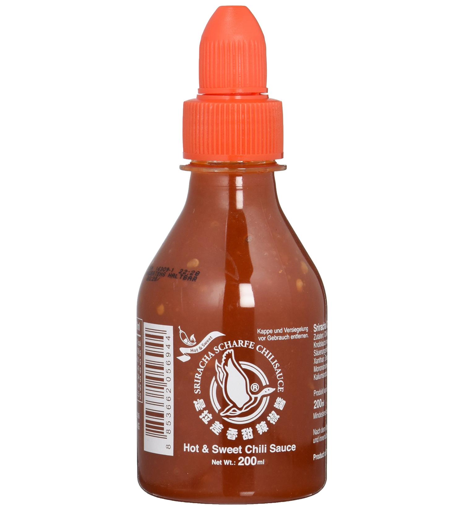 Flying Goose Sriracha Chili Sauce - Spicy & Sweet Orange Cap Thai Hot Sauce 3 Pack (3 x 200 ml) - International Shipping Available - Buy Online on GoSupps.com