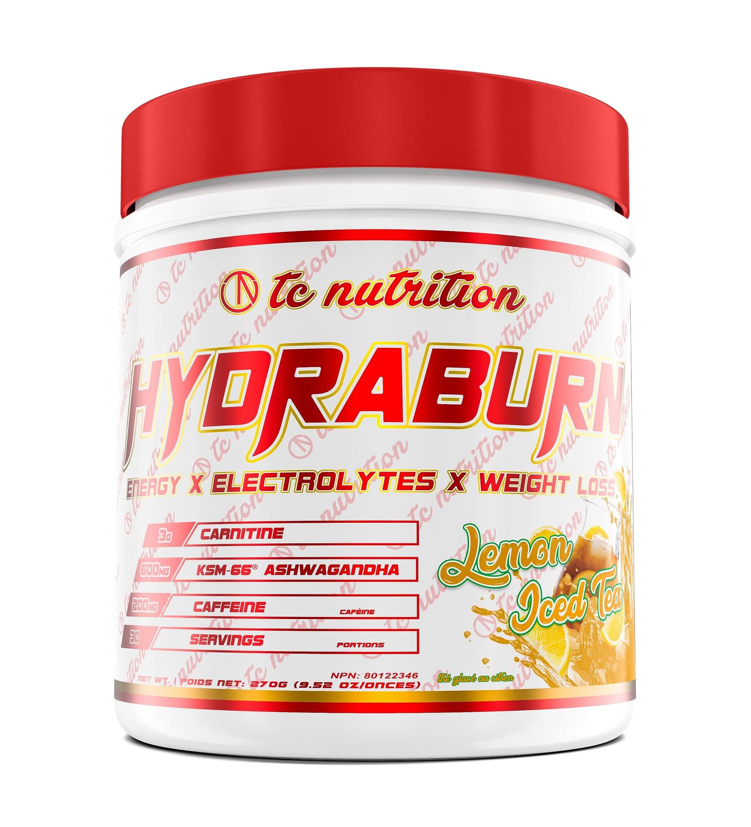 HydraBurn - Thermogenic Fat Burner for Women & Men | Energy Enhancing Weight Loss Aid | Decrease Appetite Improve Mood & Focus | Electrolytes KSM-66 Ashwagandha L-Carnitine Garcinia Green Tea Extract | 30 Servings (Lemon Iced Tea) - Buy Online on GoSupps.com