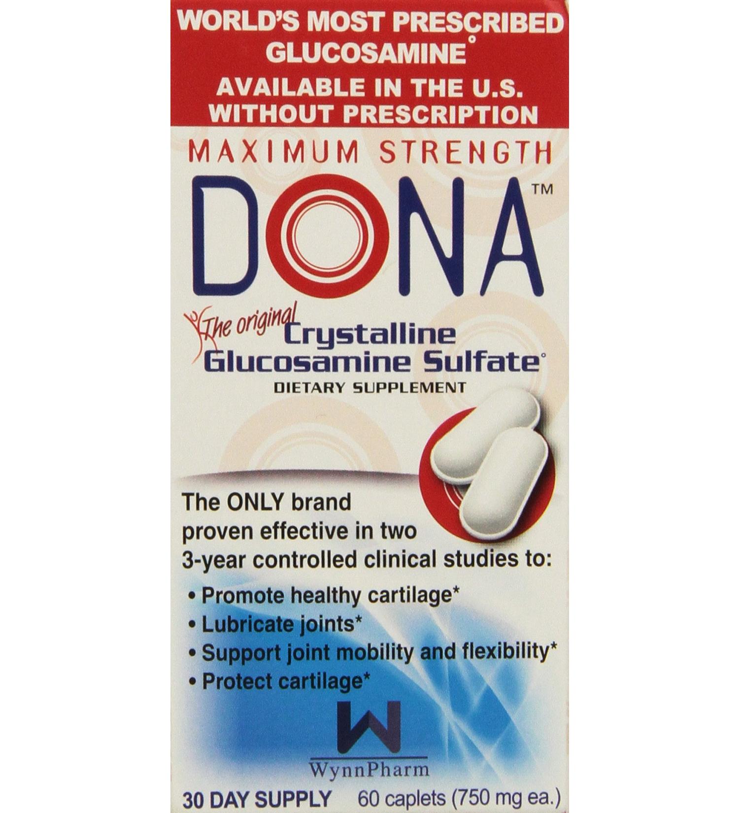 Dona Crystalline Glucosamine Sulfate 60 Caplets - Health and Beauty Supplement - 4 Ounce - Buy Online on GoSupps.com