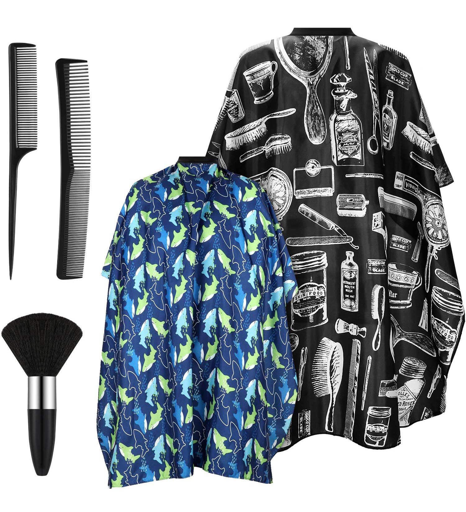 5-Piece Salon Barber Cape Set with Styling Cape, Apron, Neck Duster, Brush, and Comb - Perfect for Men, Women, Kids - Hairdressing Essentials - Buy Online on GoSupps.com