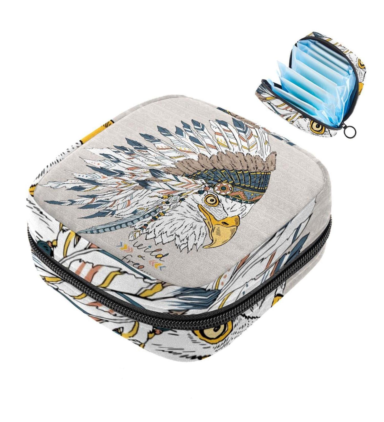 American Bird Headdresses | Women's Portable Napkin & Menstrual Cup Storage Bags | Stylish Breastfeeding & Period Bags for Teens & Girls - Buy Online on GoSupps.com