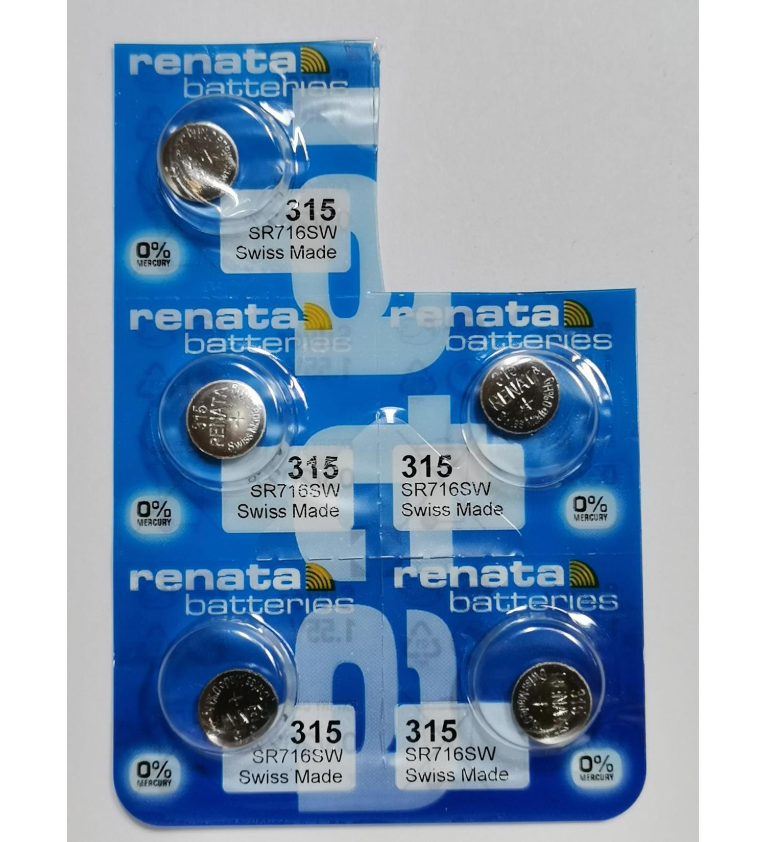 Renata 315 Silver Oxide Watch Battery (5 Pack) - Premium Quality Long-Lasting Power International Shipping Available - Buy Online on GoSupps.com