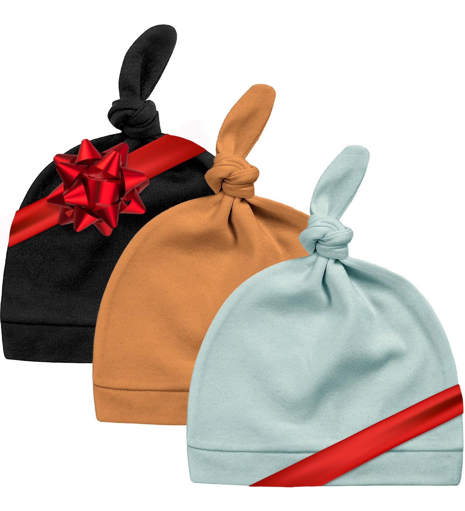 KiddyCare Organic Cotton Baby Hats - Costal Breeze (Charcoal Amber Teal) - 0-12 Months - Buy Online on GoSupps.com