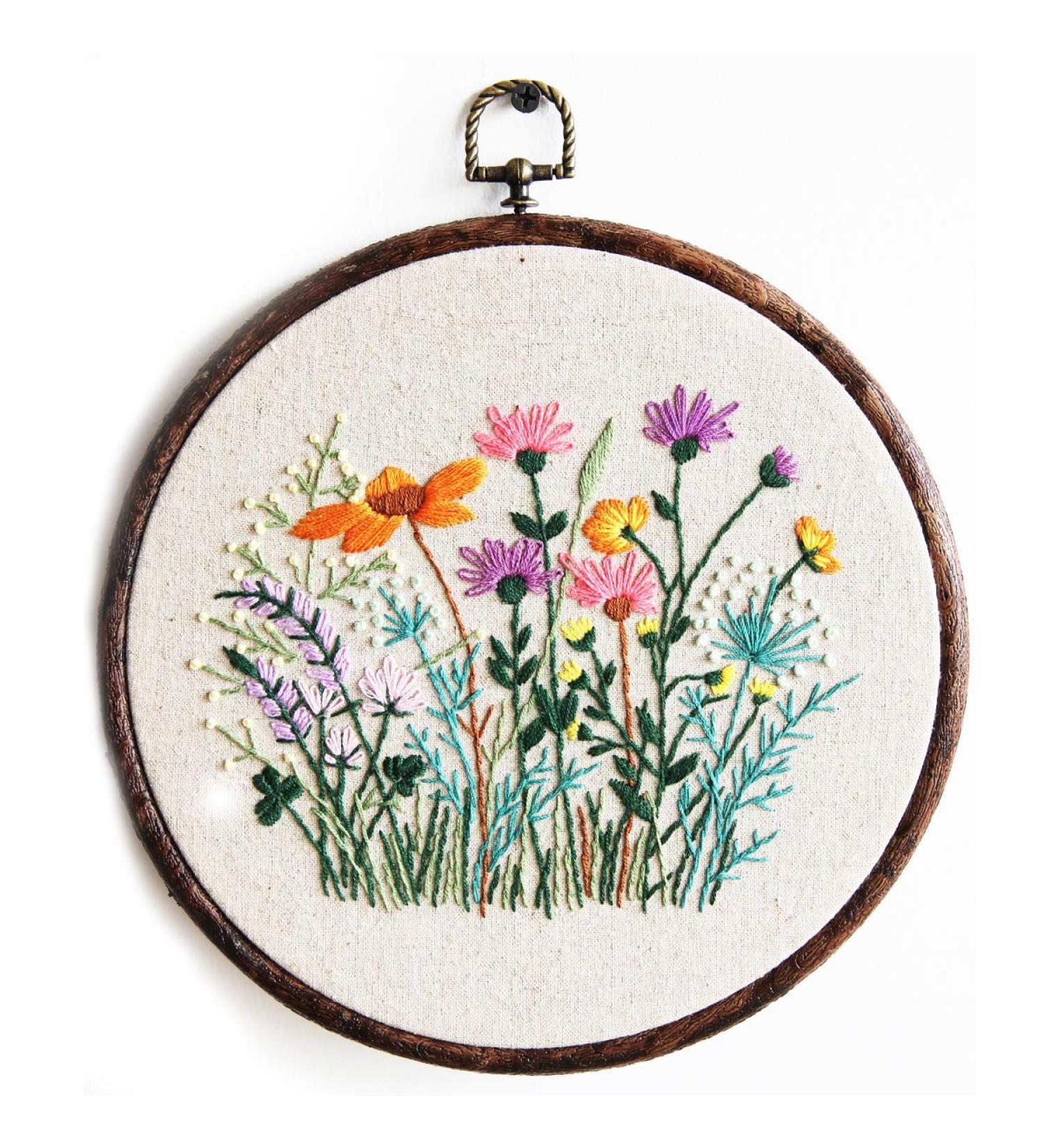 Maydear Stamped Embroidery Kit for Beginners - Cross Stitch Starter Kit with Hoop, Threads, Scissors - Herborist4 - Buy Online on GoSupps.com