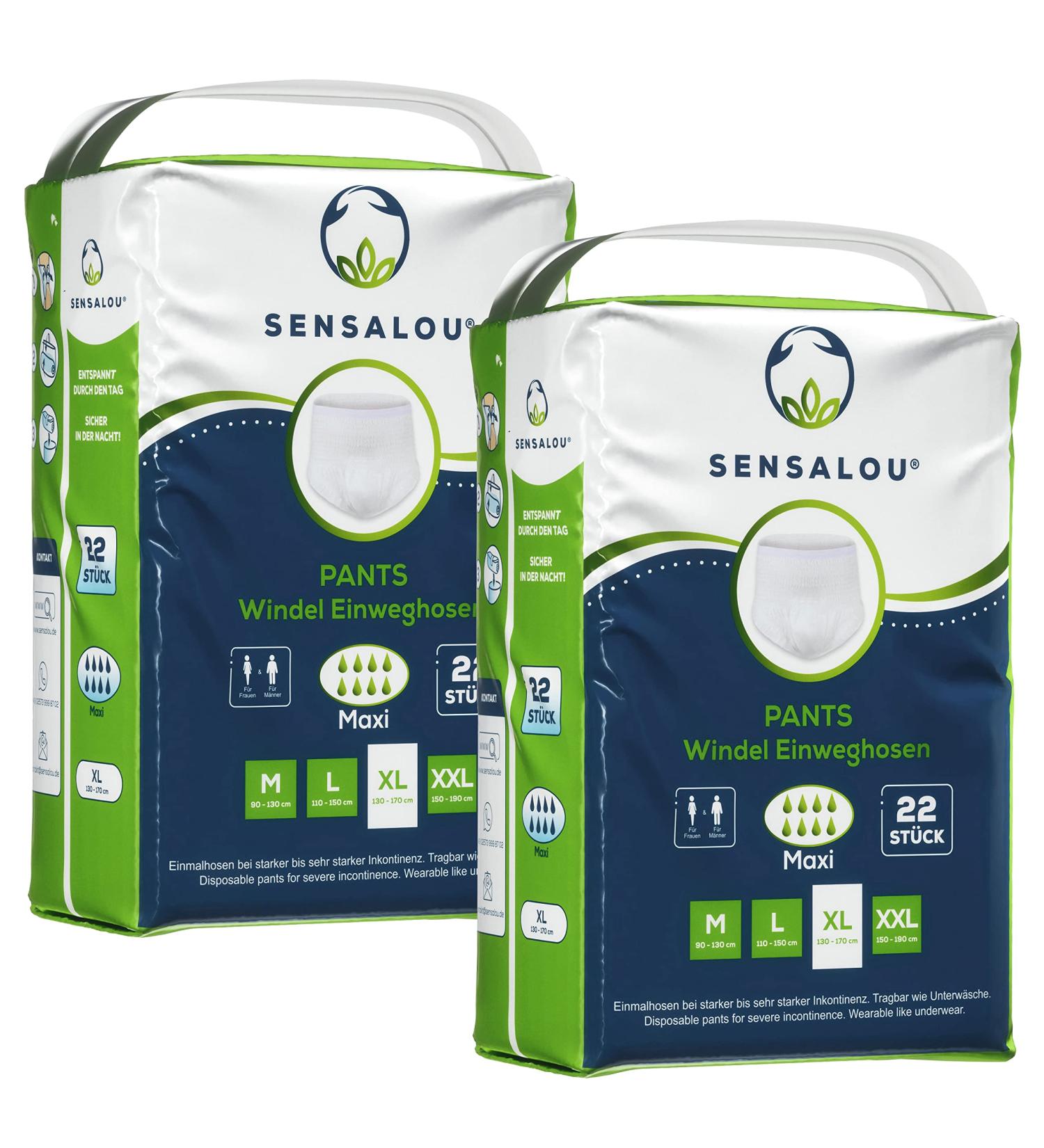 Sensalou Incontinence Diapers for Adults - XL Size (44) Protective Pants for Men & Women | Comfortable & Discreet - Buy Online on GoSupps.com