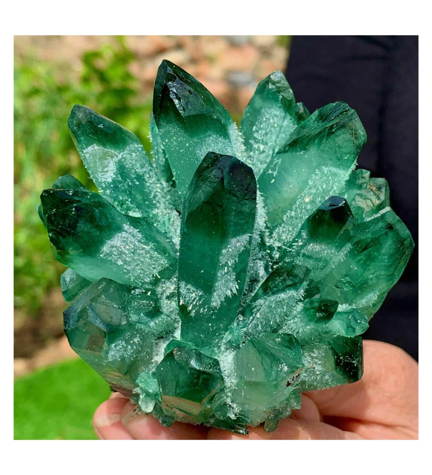 Natural Crystal Rough Crystal Cluster Natural Green Spooky Spooky Quartz Crystal Cluster Specimen Home Office Decoration (Size : 1100-1200g) - Buy Online on GoSupps.com