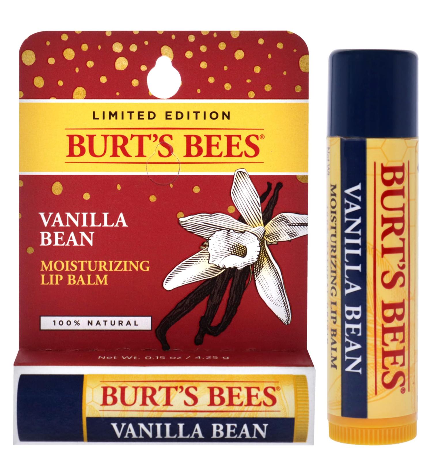Buy Burt's Bees Vanilla Bean Moisturizing Lip Balm - Limited Edition 0.15 oz for Unisex | International Shipping Available - Buy Online on GoSupps.com
