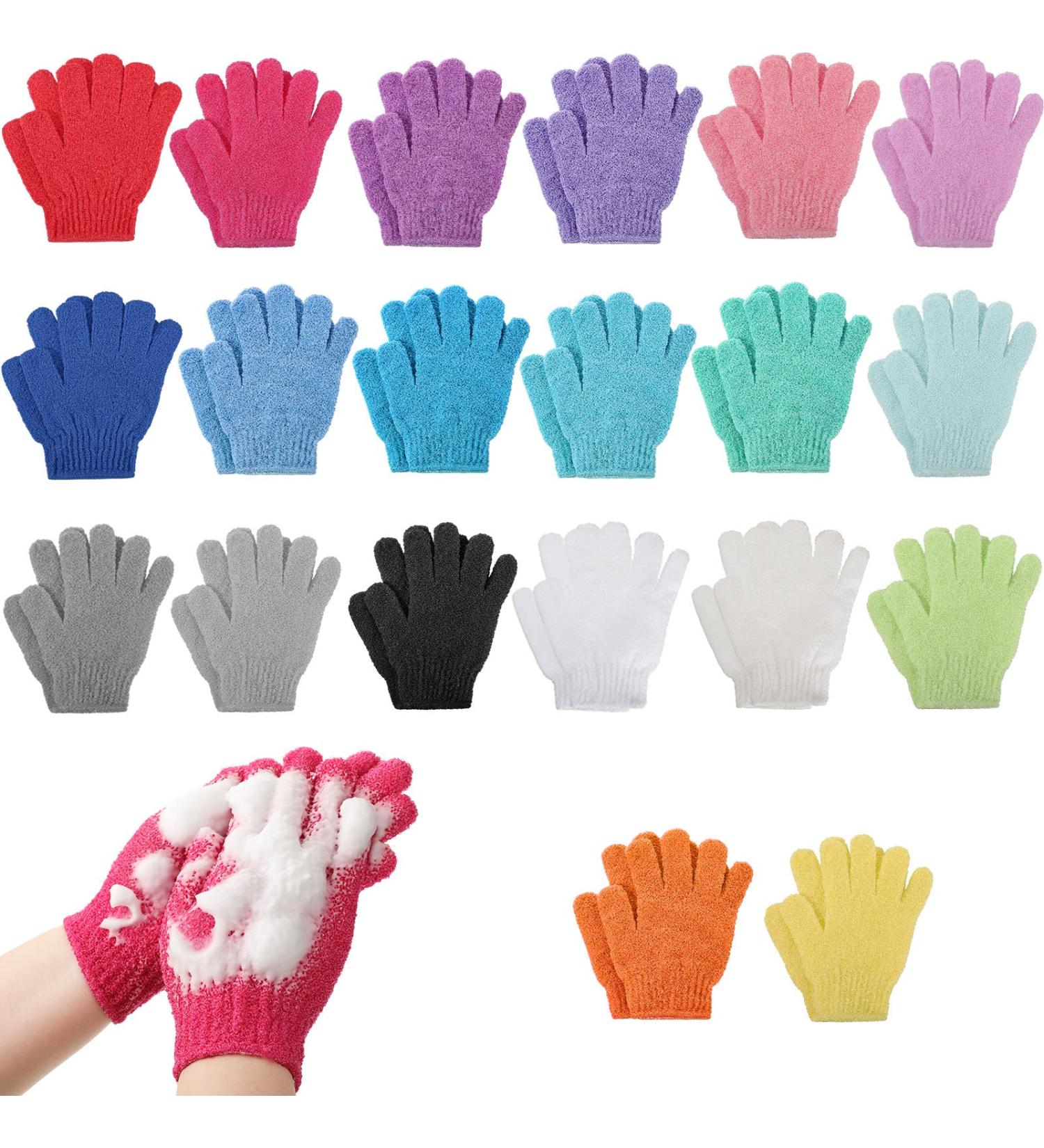 40 Pcs Double Sided Exfoliating Bath Gloves - Soft Nylon Hand Scrub Shower Glove for Women Men - Body Scrubber for Wash Spa Massage - Stylish Design - Buy Online on GoSupps.com
