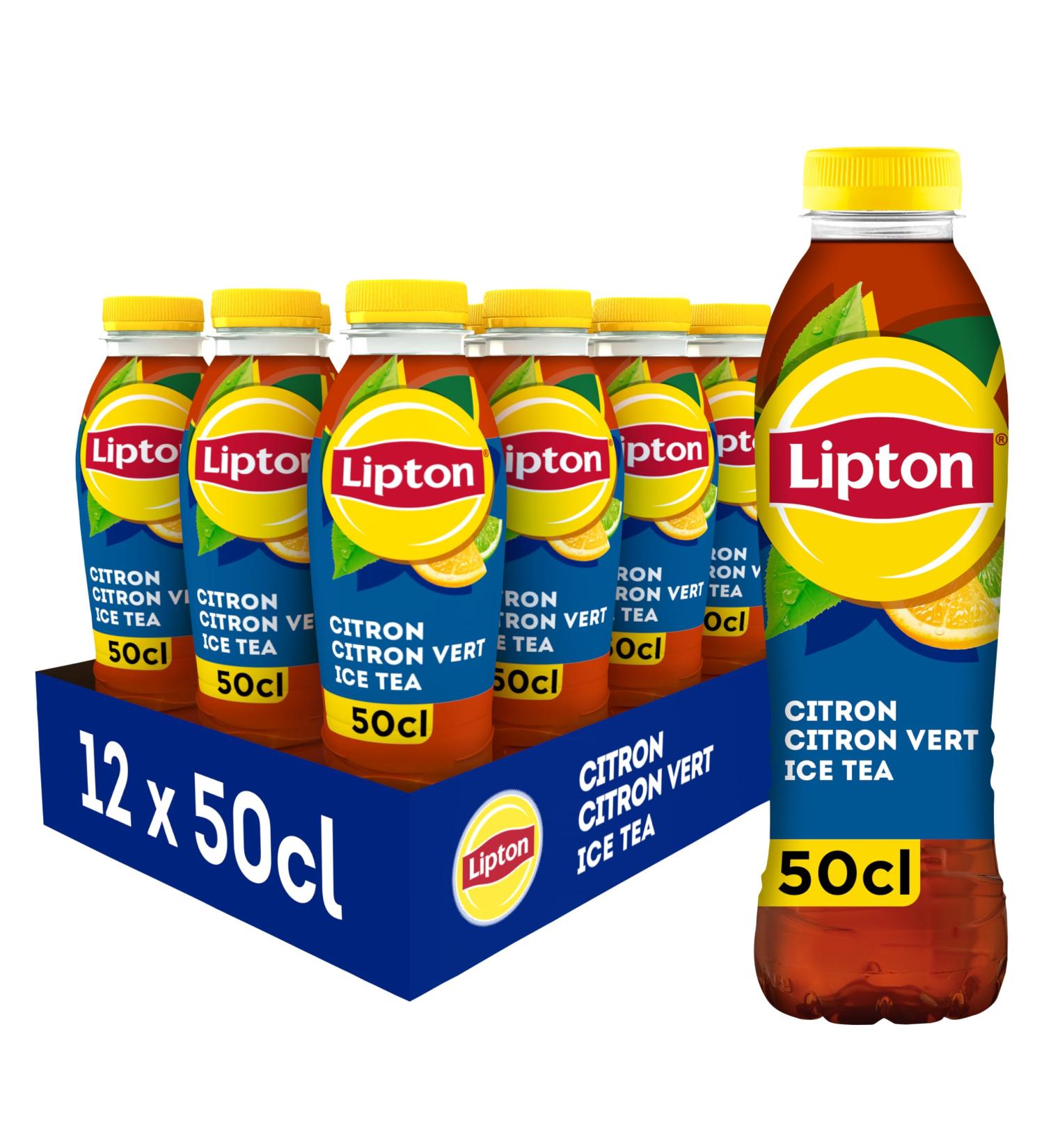 LIPTON Ice Tea Th Glac Saveur Citron et Citron Vert - Lot de 12x50cl - Buy Online on GoSupps.com