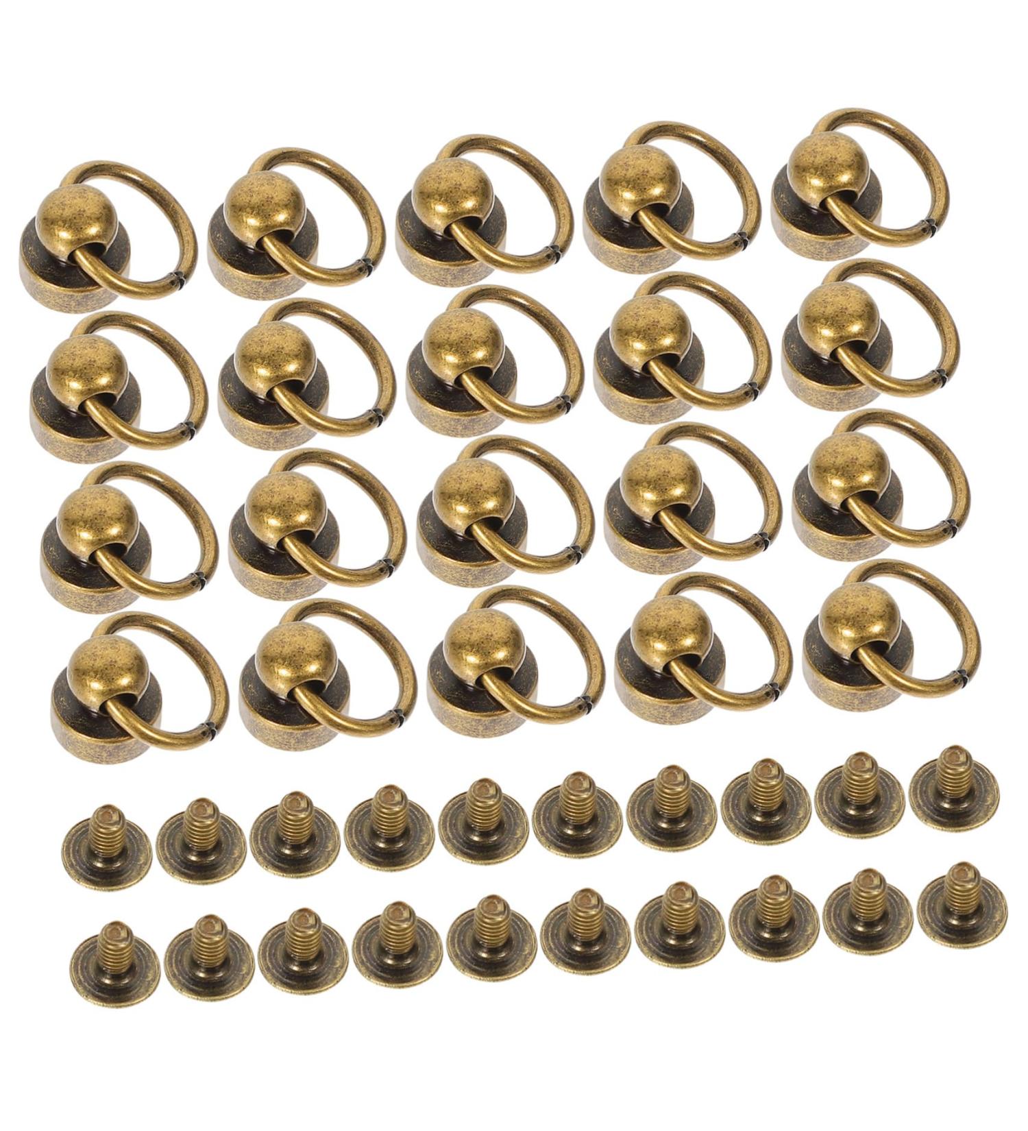 NUOBESTY 20 Sets Belt Ring Monk Head Buckle Leather Purse Phone Case Copper Studs Screw Self-Tapping D-Ring 2X0.9cm As Shown - Buy Online on GoSupps.com