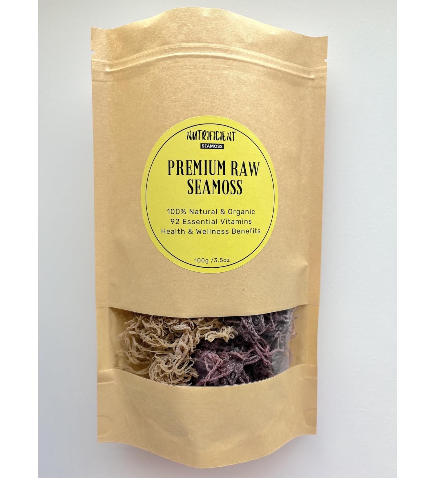 Premium Raw & Dried Sea Moss Mix (Purple and Gold) in 100g (3.5oz) Pack | 100% Organic | Natural Superfood for Health and Wellness Benefits - Buy Online on GoSupps.com