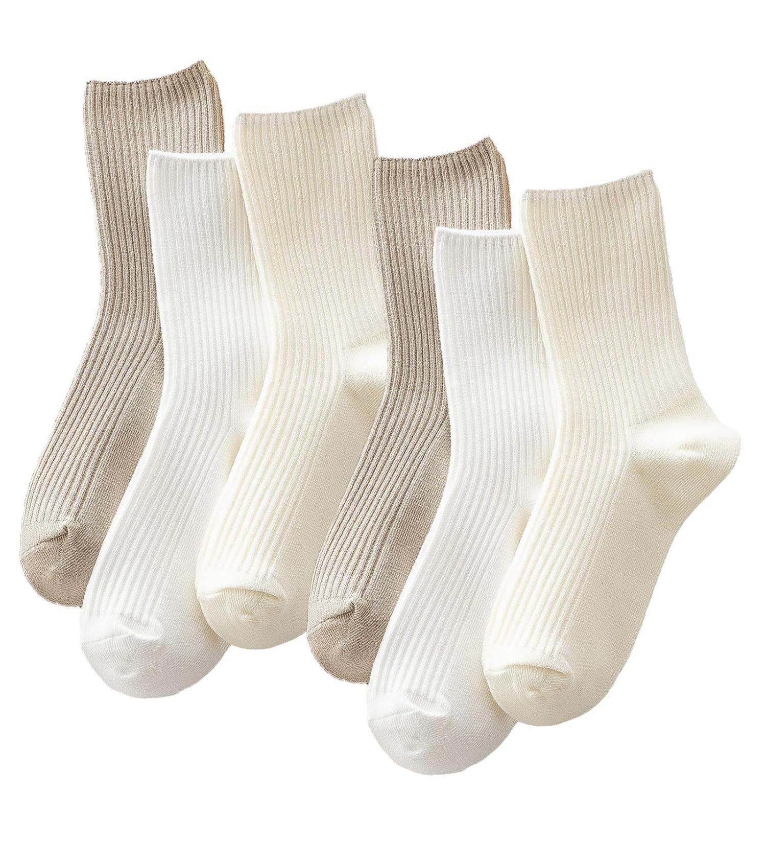 Ruzister Women's Crew Socks - 3 Pairs of Cute Comfortable Premium Cotton Knit Sports Socks - Perfect Gift for Leisure Wear - Buy Online on GoSupps.com
