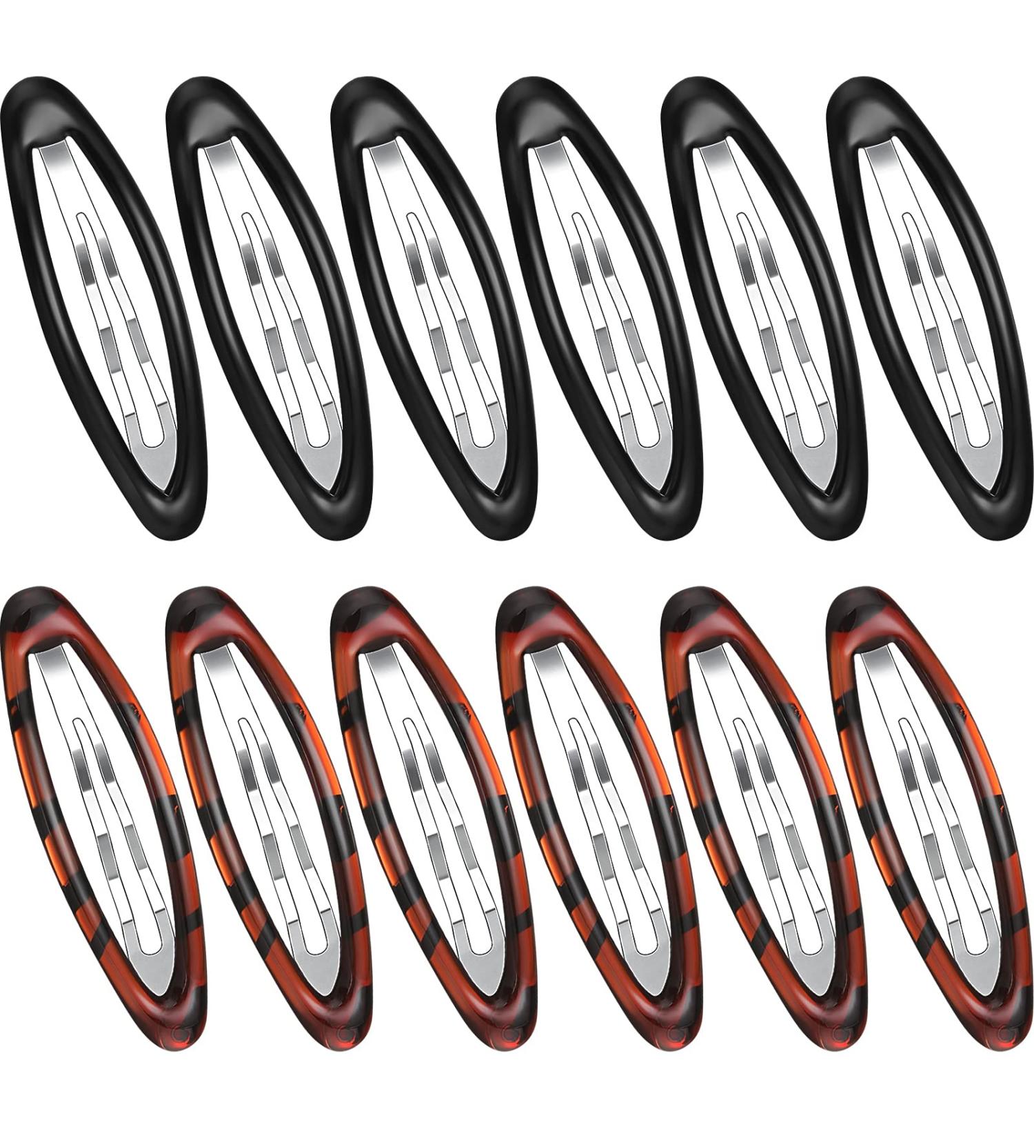 12 Pieces Oval Snap Hair Clips - Tortoise Metal Ellipse Hair Grips for Women and Girls - Non-slip Hair Barrettes - 2.8 Inches (Fresh Style) - Buy Online on GoSupps.com