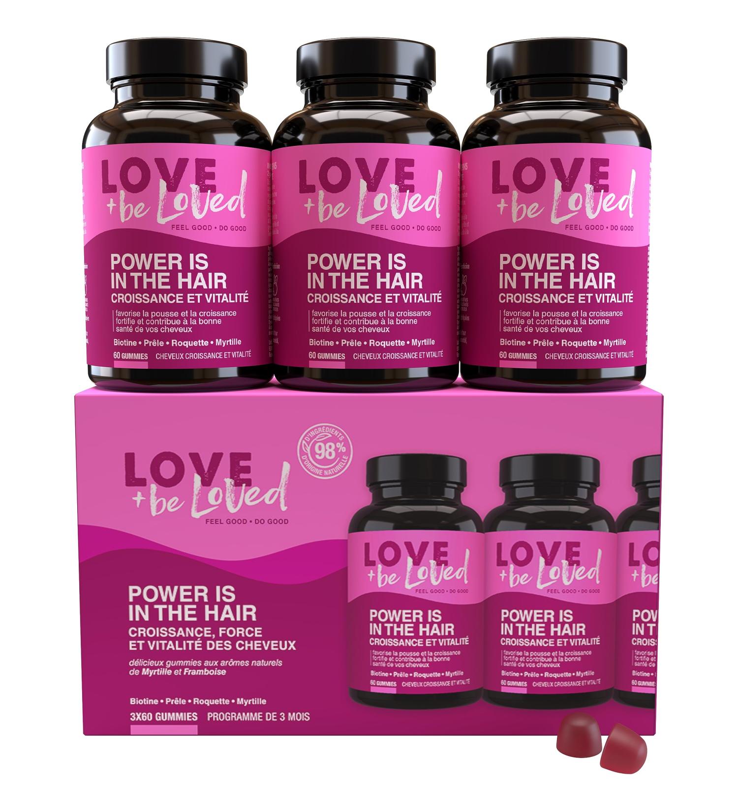 Gummies Pousse des Cheveux Power is in the Hair | 3x60 Gommes | Cure de 3 Mois | Compl ment Alimentaire base de Biotine Pr le Roquette Myrtille Zinc | Made in France 180 unit (Lot de 1) - Buy Online on GoSupps.com