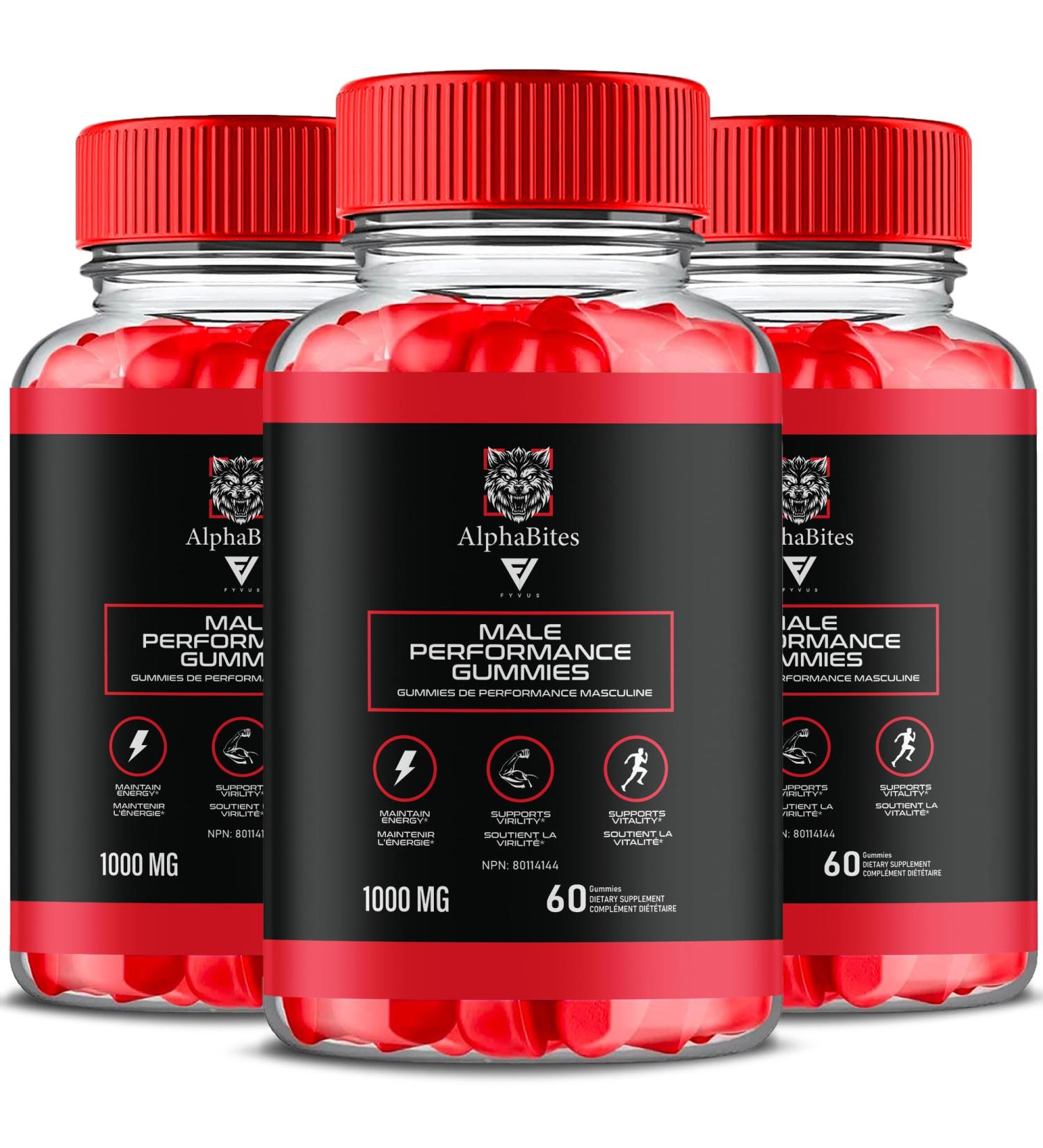 (3 Pack) Alpha Bites Gummies AlphaBites Canada Natural Advanced Male Strength And Overall Health Support Supplement Gummy AlphaBites Natural Advanced Male Strength Bonbons G lifi s (180 Gummies) - Buy Online on GoSupps.com