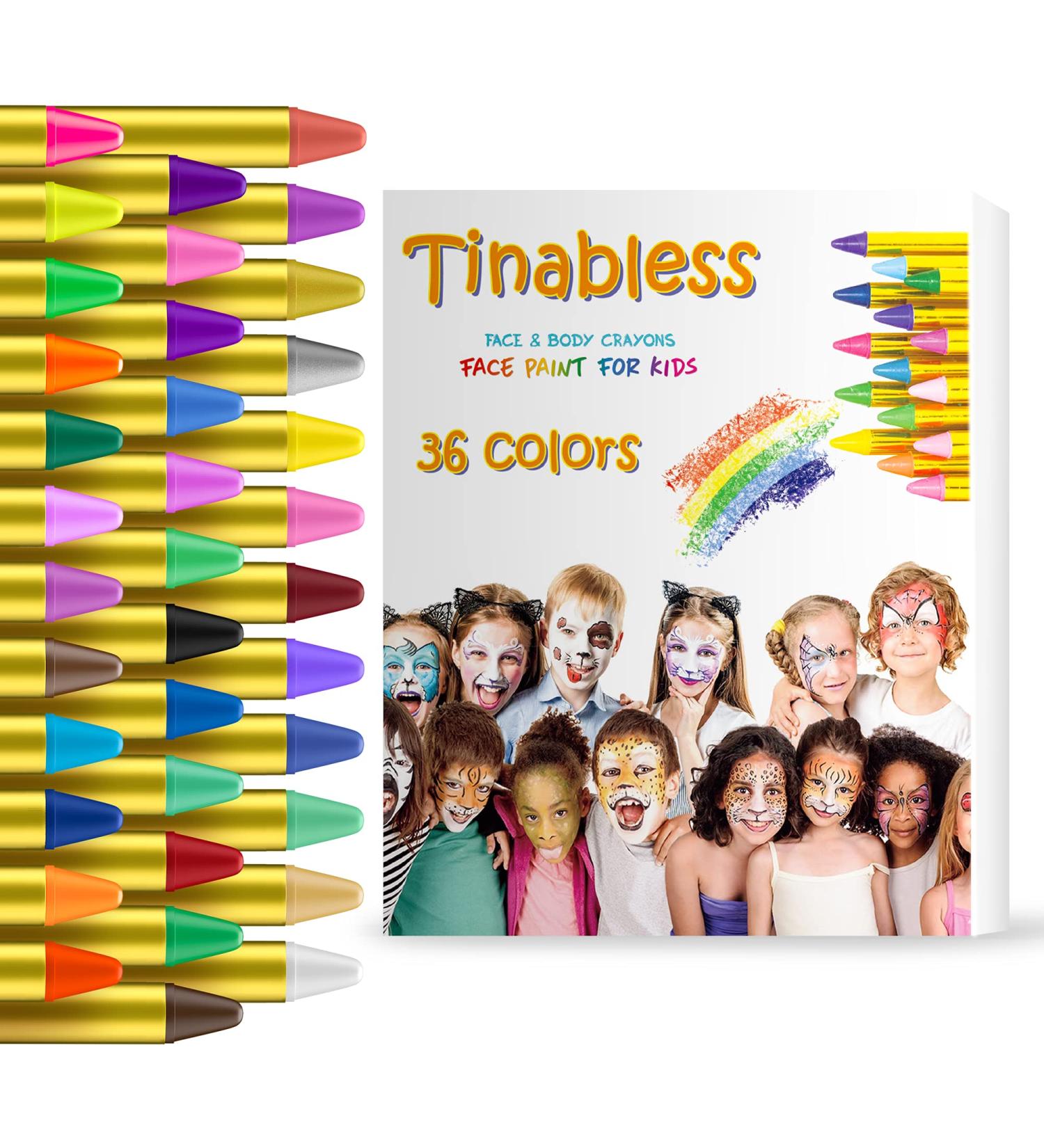 Gibot 36 Colors Face Paint Crayons Kit for Kids & Adults - Non-Toxic Body Tattoo Crayons Set for World Cup Carnival - Buy Online on GoSupps.com