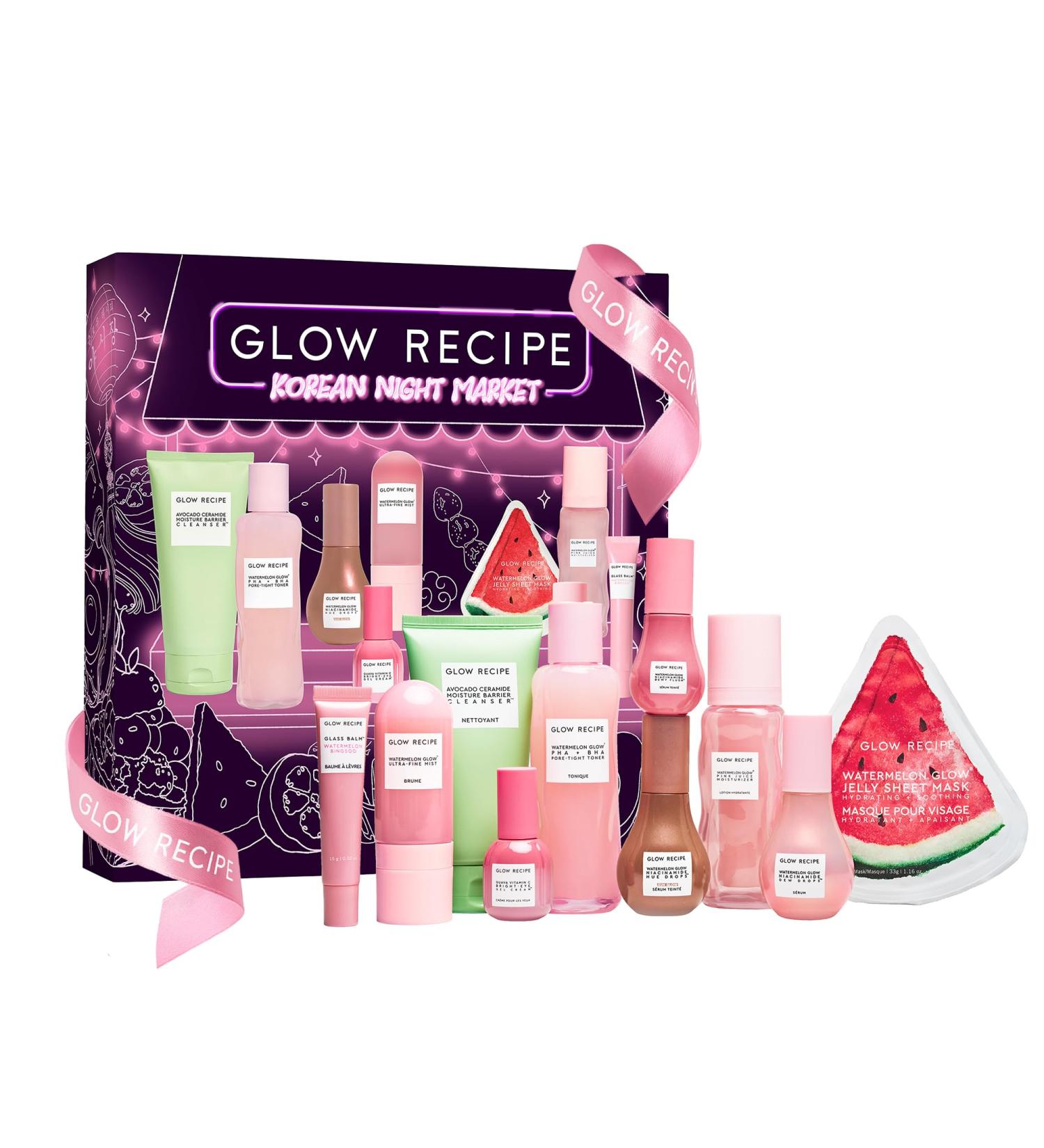 Glow Recipe Skin Care Set Holiday 2025 Vault - Korean Night Market - Limited Edition 10-Piece Gift Set with Full Size Skincare & Makeup Favorites - Buy Online on GoSupps.com