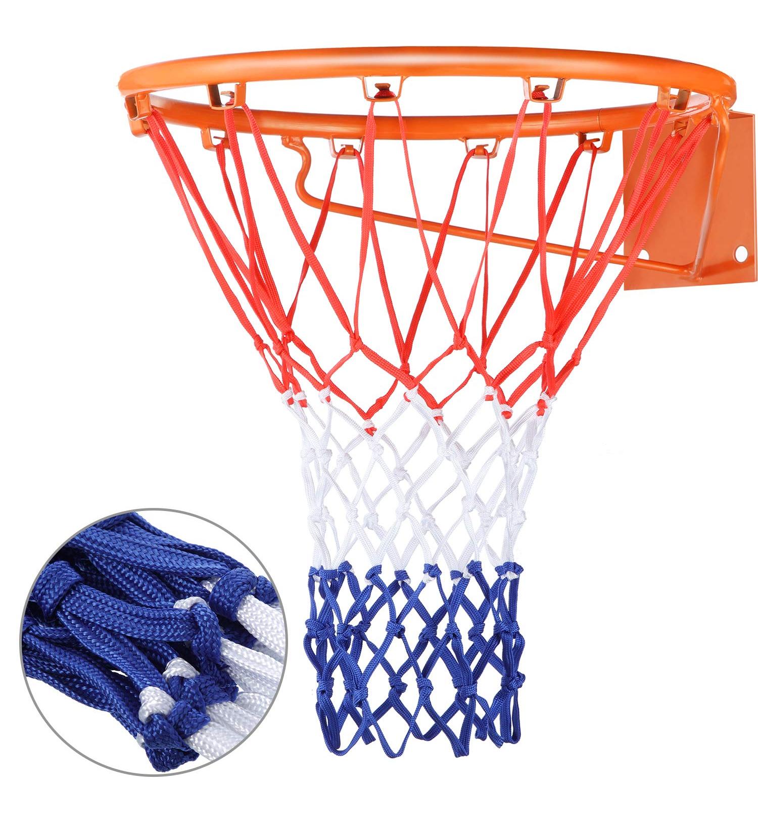 All Weather Basketball Net Replacement - Fits Standard Indoor & Outdoor Hoops - 12 Loop Red White Blue - Buy Online on GoSupps.com
