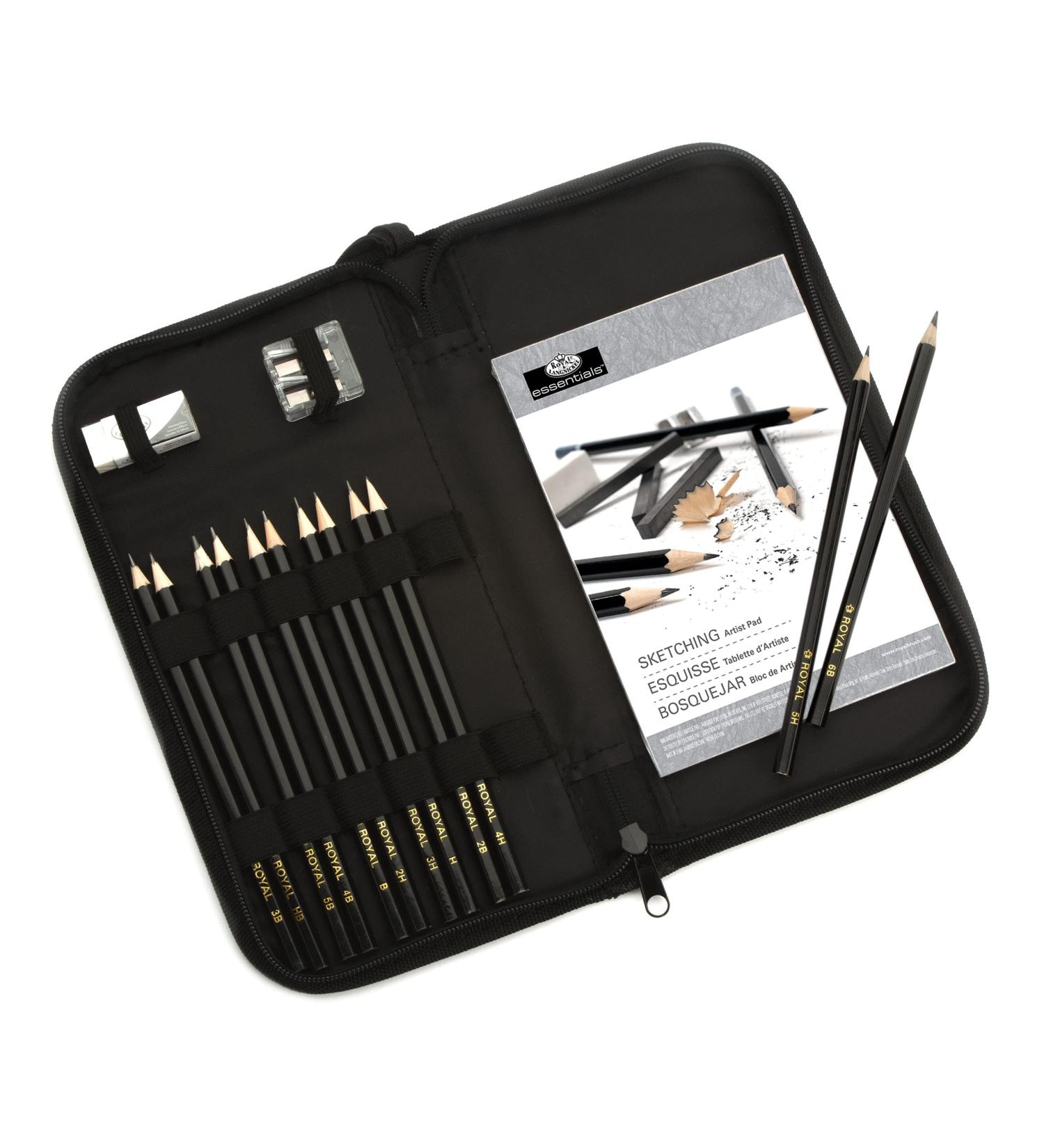 16 Piece Drawing and Sketching Pencil Set with Zippered Carrying Case - Buy Online on GoSupps.com