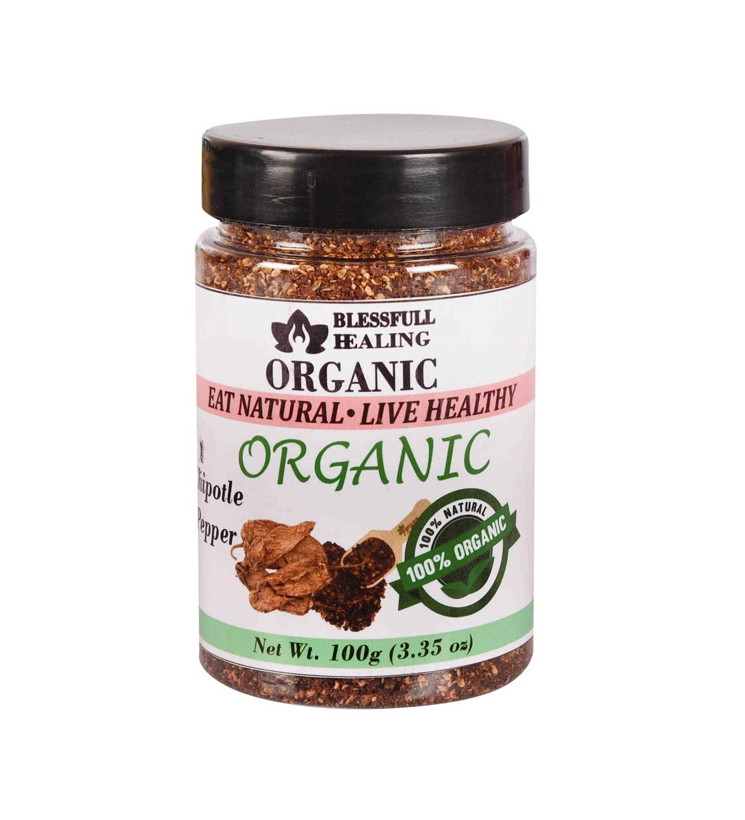 Blessfull Healing Organic Chipotle Pepper 100 Gram Airtight Container (Packing May Vary) 100 Gram 3.35 oz - Buy Online on GoSupps.com