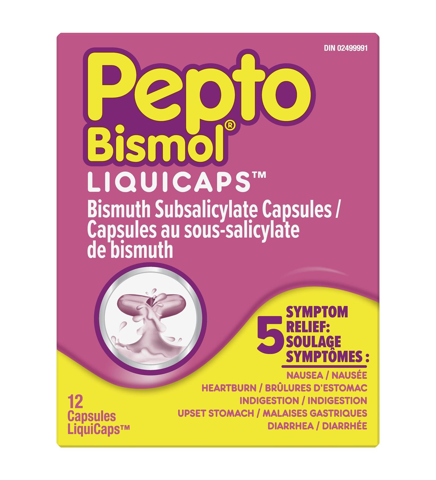 Pepto Bismol Liquicaps Upset Stomach Relief Diarrhea Relief Heartburn Nausea Indigestion Upset Stomach 12 Count - Buy Online on GoSupps.com