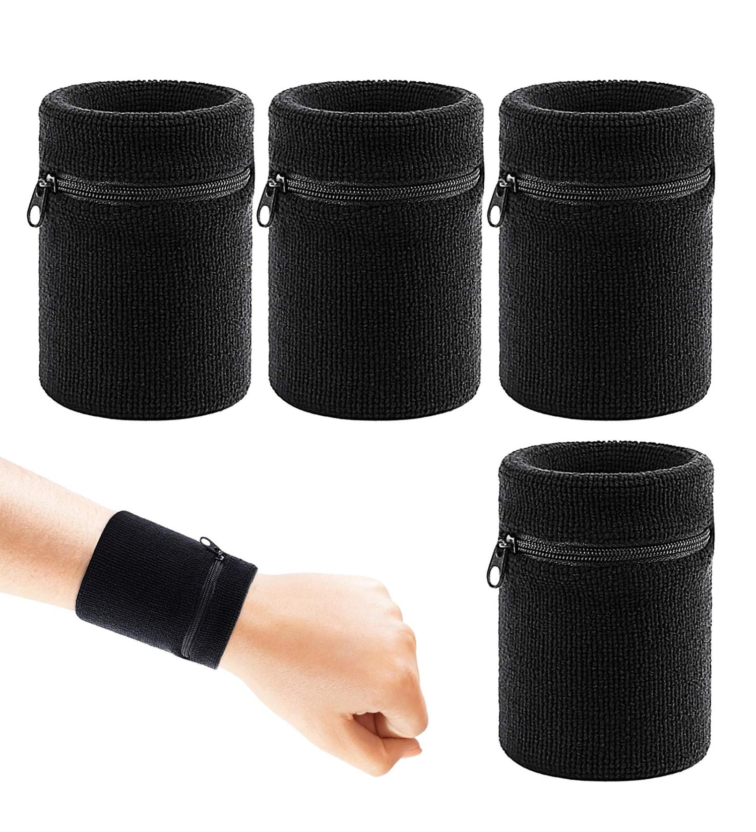 Chala 4-Pack Welding Wrist Bands | Sports Arm Bands with Zipper Pocket for Running Cycling Football & Basketball Ideal for Fitness - Buy Online on GoSupps.com