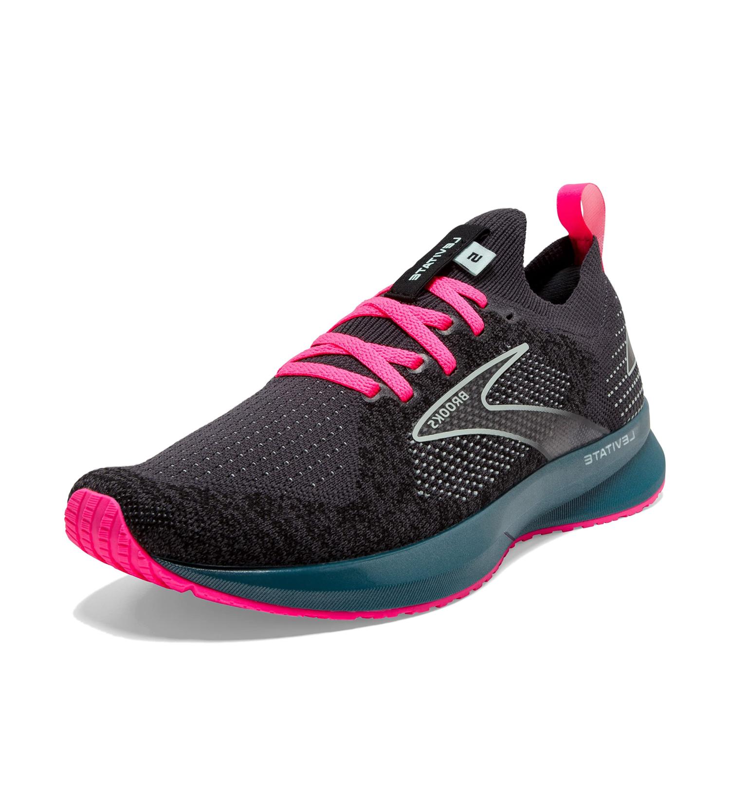Brooks Womens Levitate StealthFit 5 Running Shoe Black/Blue/Pink - Size 8.5 - Buy Online on GoSupps.com