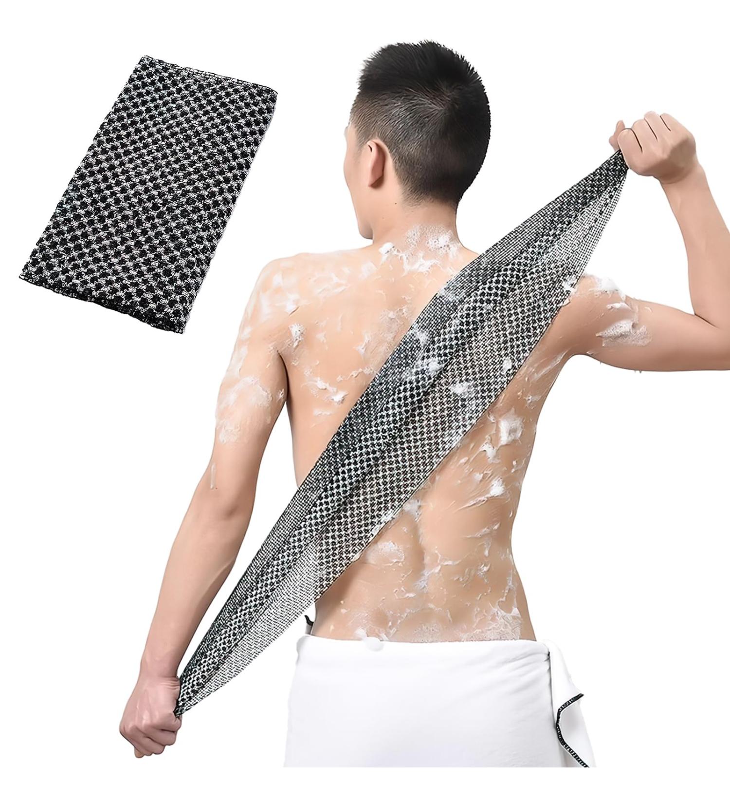 Extra Long Exfoliating Body Scrubber Towel for Effective Dead Skin Removal - Bath Loofah with Special Texture for Fluffy Foam Lather - Buy Online on GoSupps.com