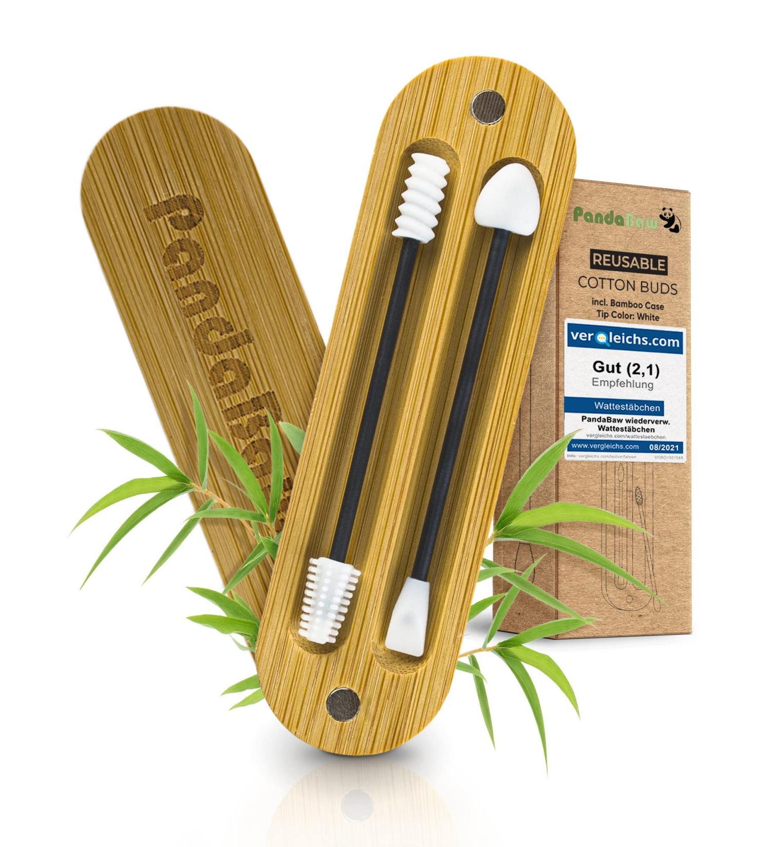 Buy Pandabaw Reusable Cotton Swabs - Extra Soft Silicone Q-tips for Makeup Removal & Ear Care - Eco-Friendly Black - Buy Online on GoSupps.com