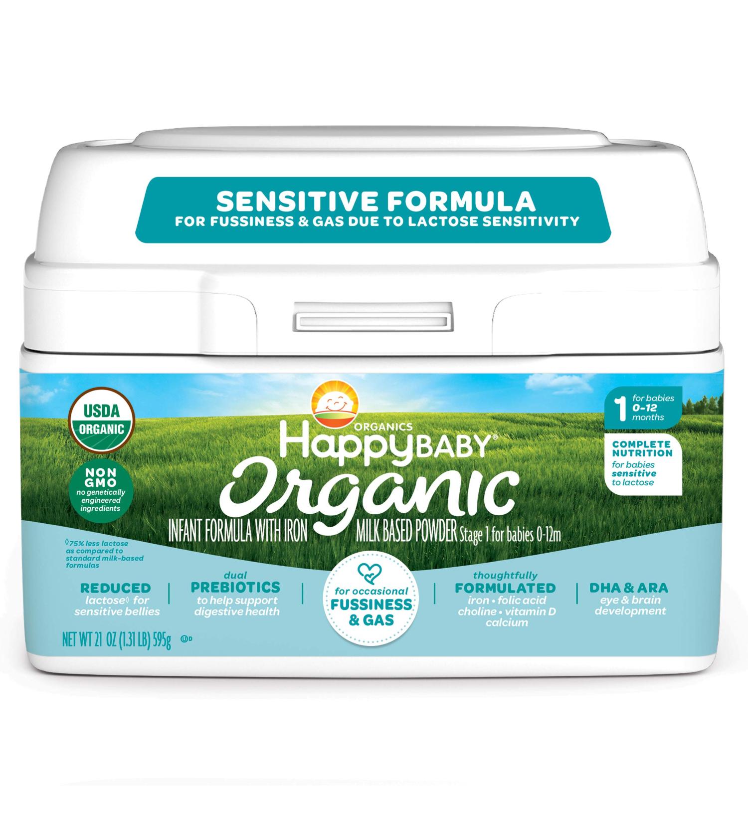 Happy Baby Organics Stage 1 Sensitive Infant Formula Powder - 21 oz | Organic Milk-Based Nutrition - Buy Online on GoSupps.com