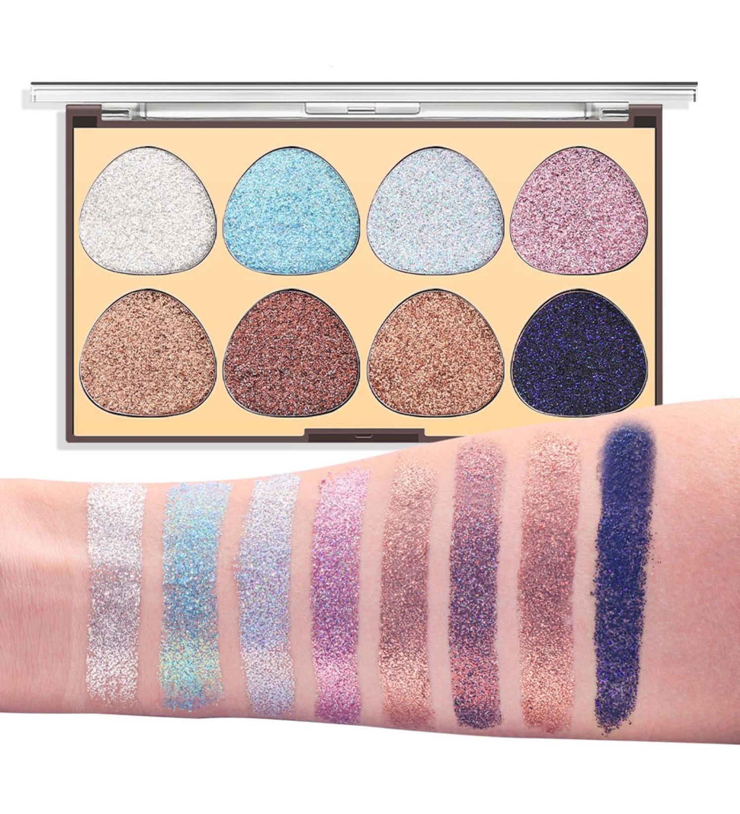 Eyeshadow Palette Fine Pressed 8 Colors Glitter Eye Makeup Palette - Blendable Natural Colors Make Up Eye Shadows Cosmetics Gift Fovolat M2 - Buy Online on GoSupps.com