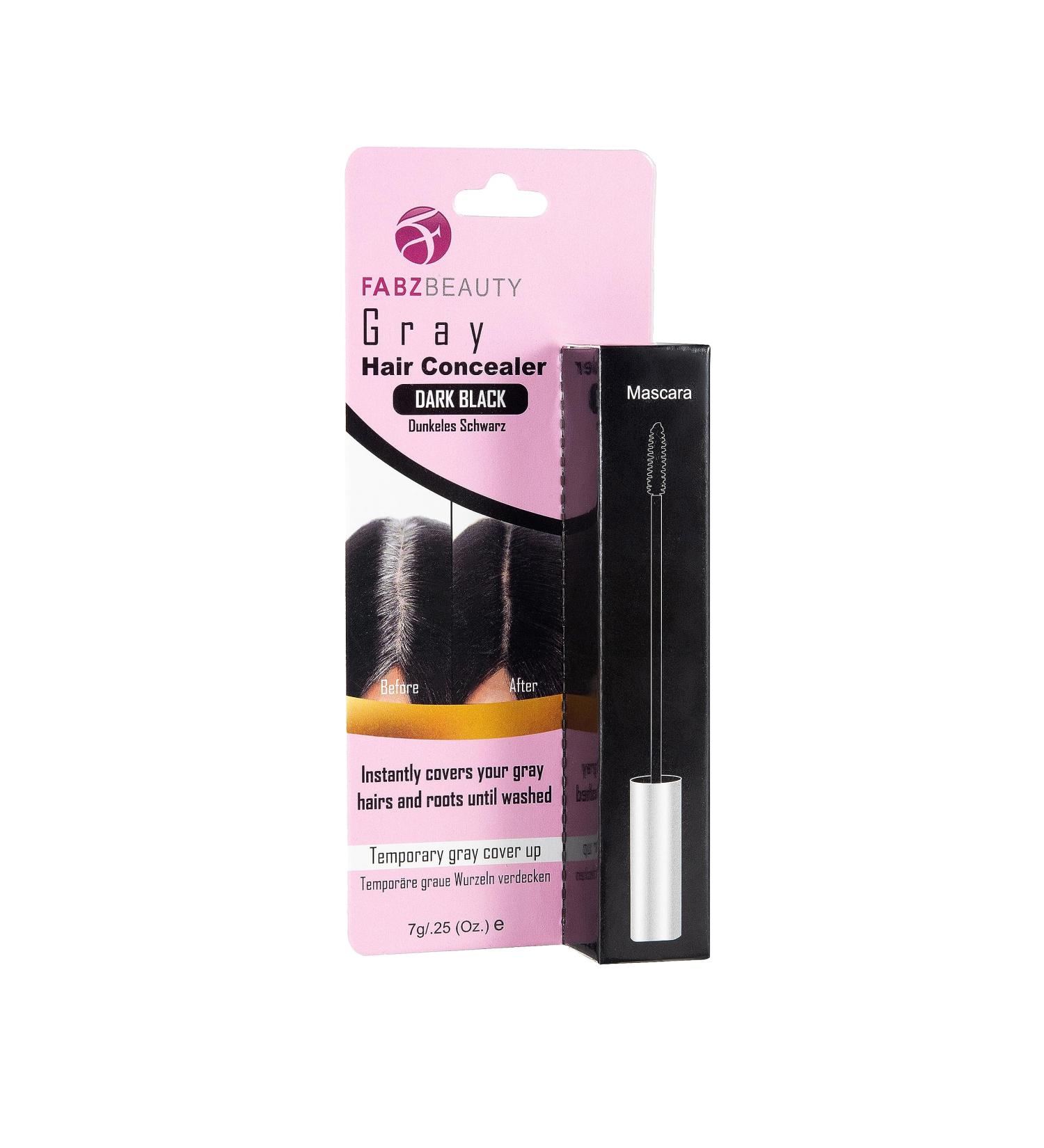 Gray Hair Cover-up Mascara Touch Up for Men & Women Instantly Cover Your Grey Roots and Hair with Concealer Brush (Dark Black) - Buy Online on GoSupps.com