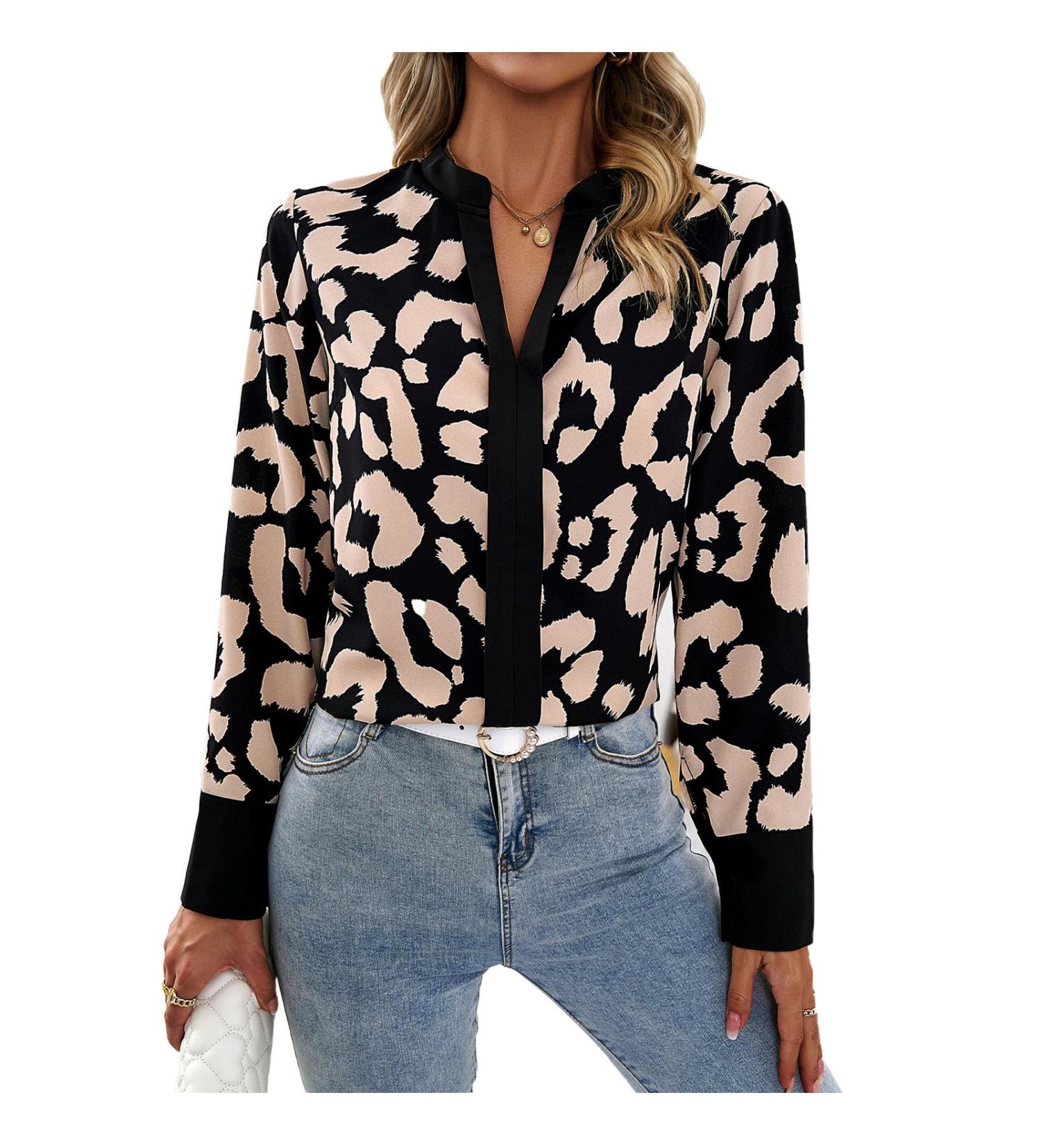 Trisar Women's V-Neck Top - Loose Fit Long Sleeve Casual Blouse in Black | Cozy Fashion Essentials for Every Wardrobe - Buy Online on GoSupps.com