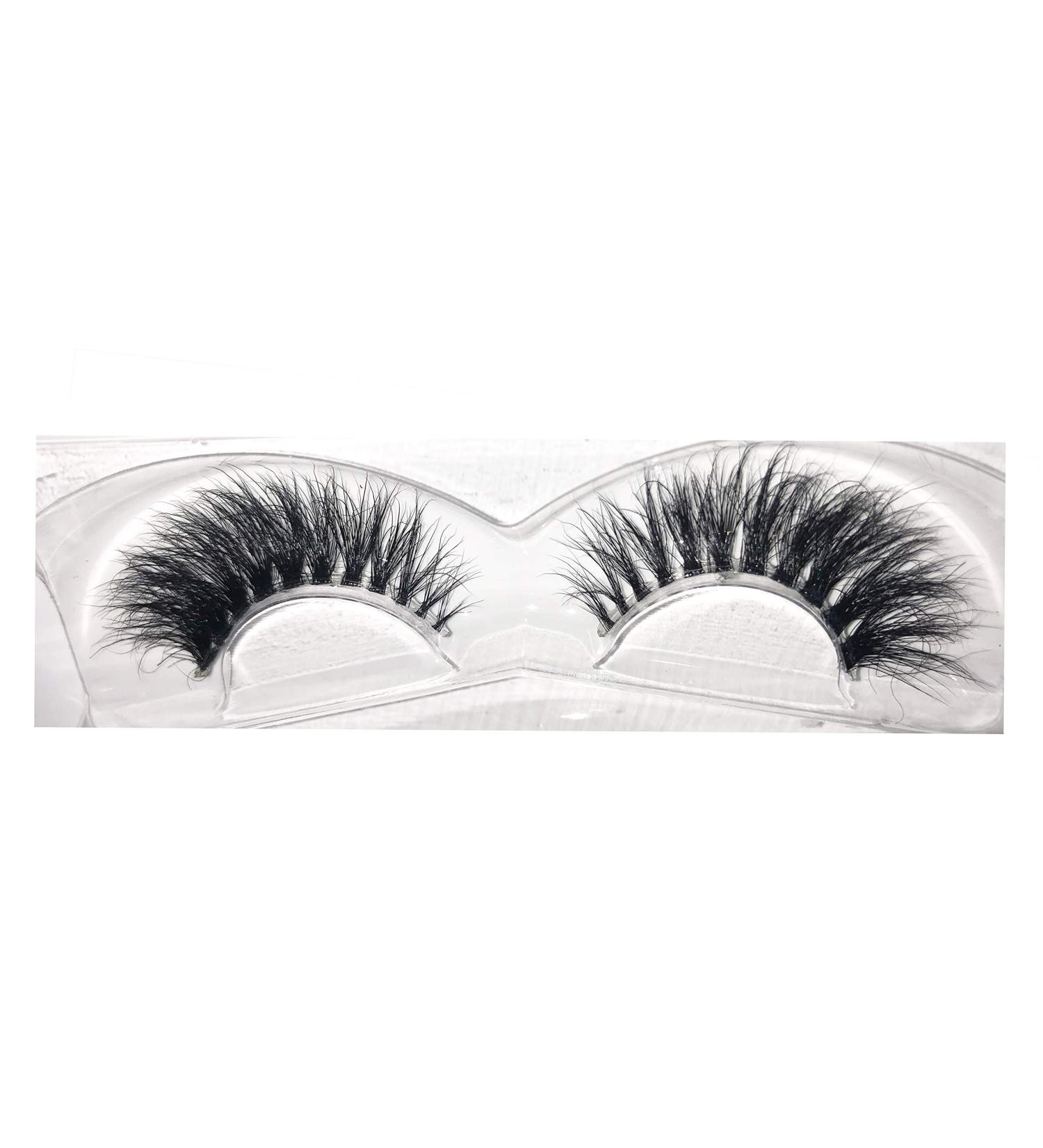 Alluring 3D Clear Band Reusable Strip 100% Siberian Mink Fur False Eyelashes Hand-made Cruelty Free Cat-Eye KF2