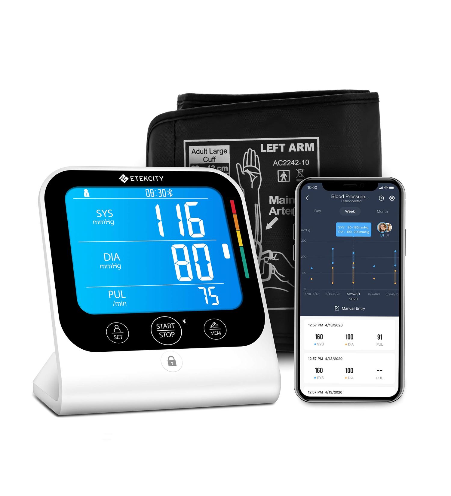 Etekcity Bluetooth Blood Pressure Monitor - Track, Monitor and Analyze Your Blood Pressure Levels Easily - Buy Online on GoSupps.com