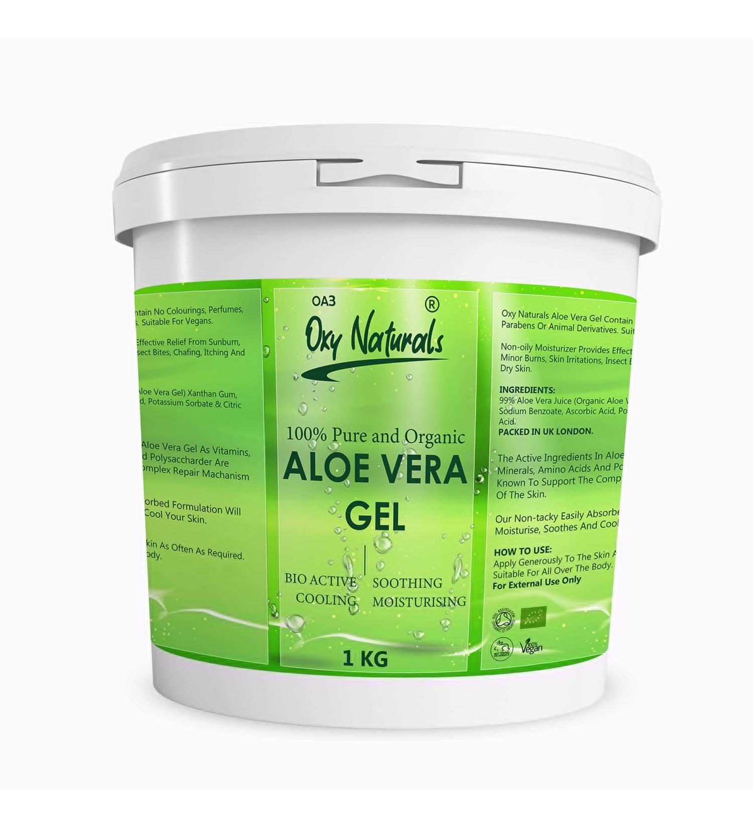 Oxy Naturals Aloe Vera Gel Cruelty Free and Vegan - Cooling Soothing and Moisturising for All Types Skin & Hair 1Kg 1 kg (Pack of 1) - Buy Online on GoSupps.com
