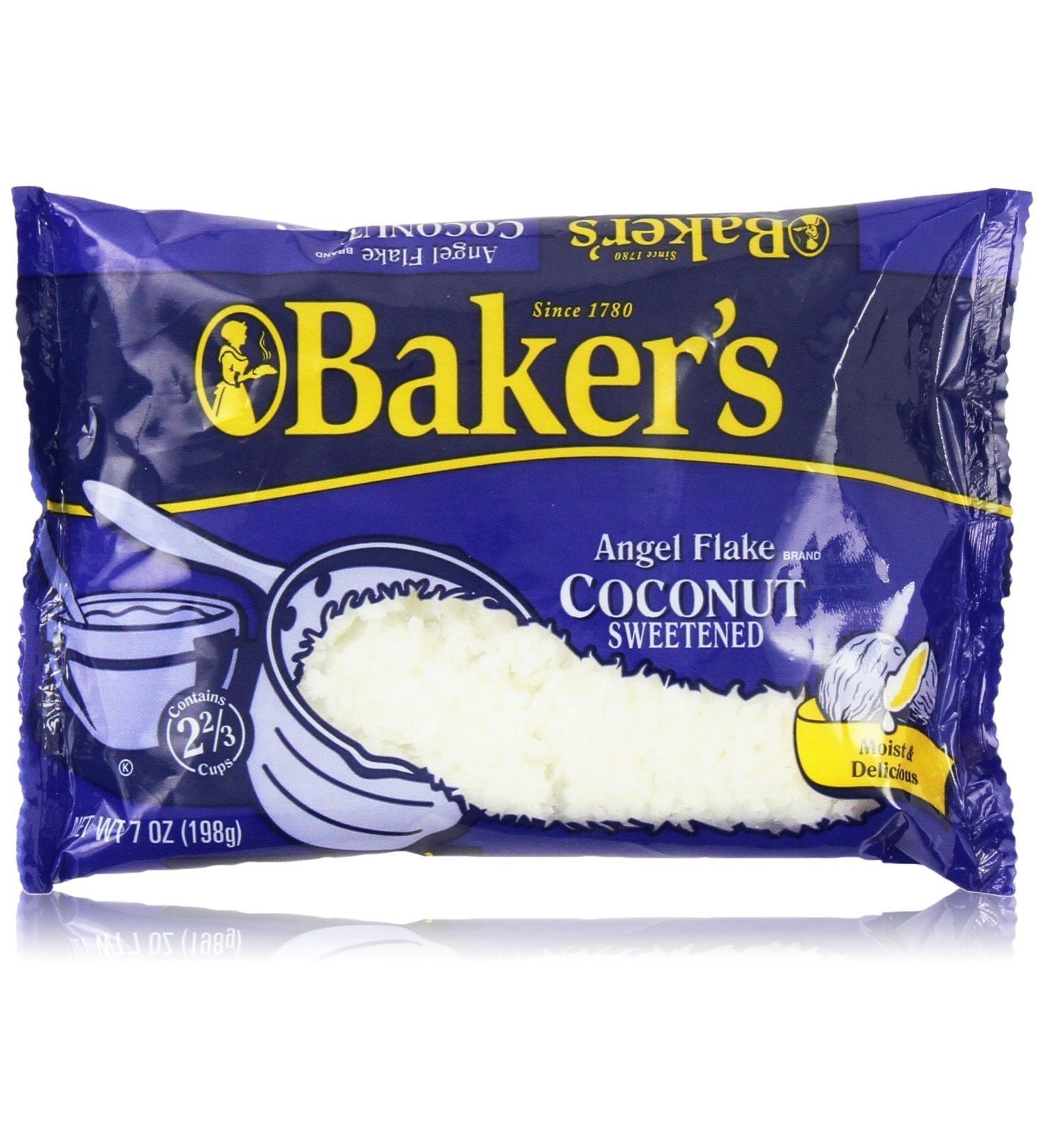 Baker's Angel Flake Coconut Sweetened (2 pack) 7-Ounces each bag